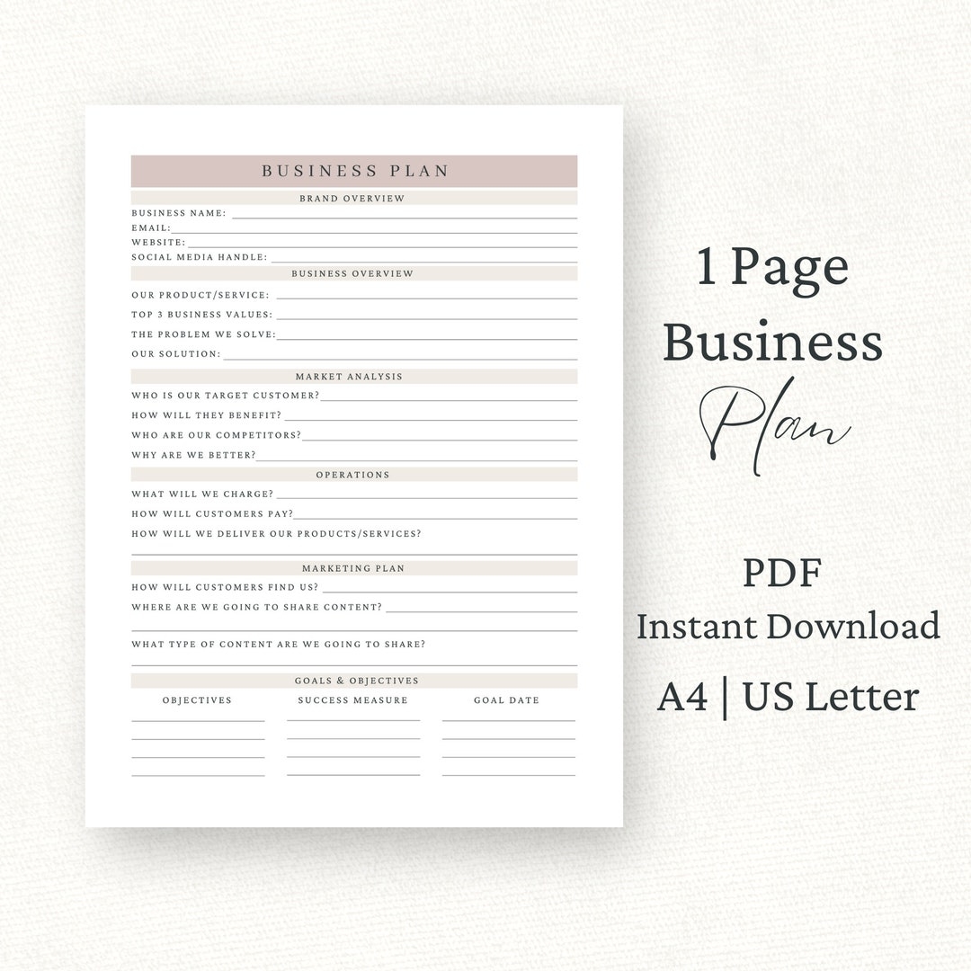 Free Printable Business Plan Template Uk