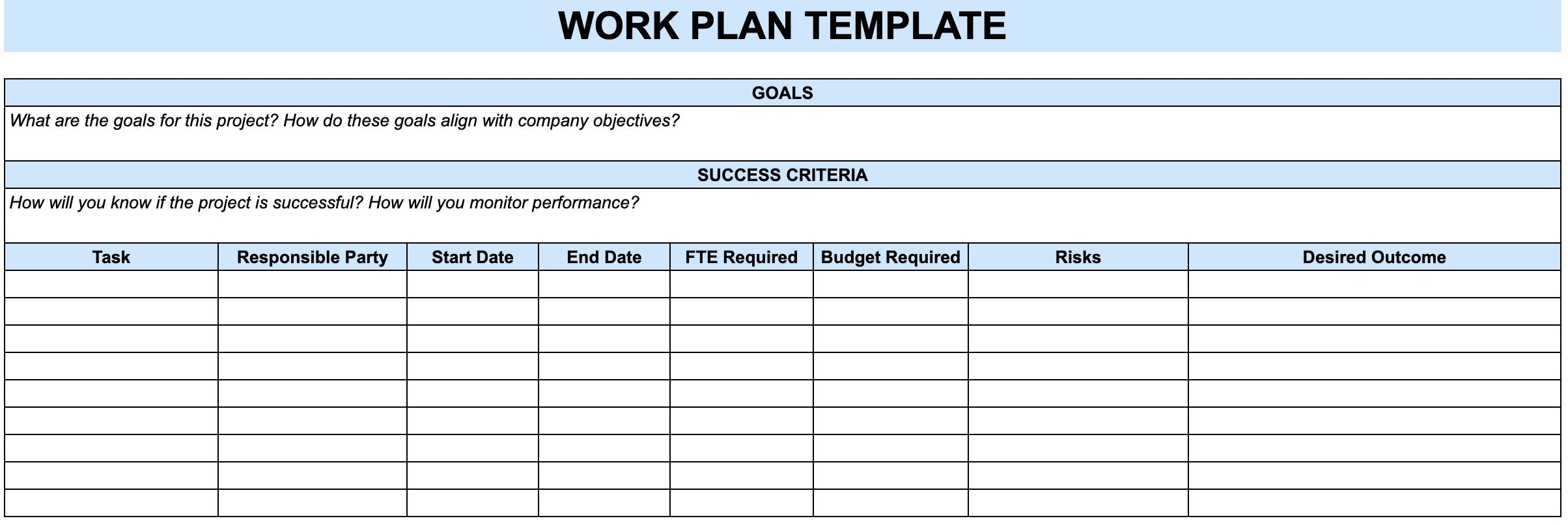 10 Free Work Plan Templates To Organize Your Projects