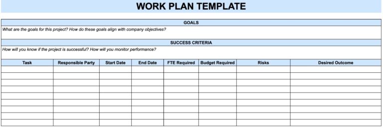 10 Free Work Plan Templates To Organize Your Projects