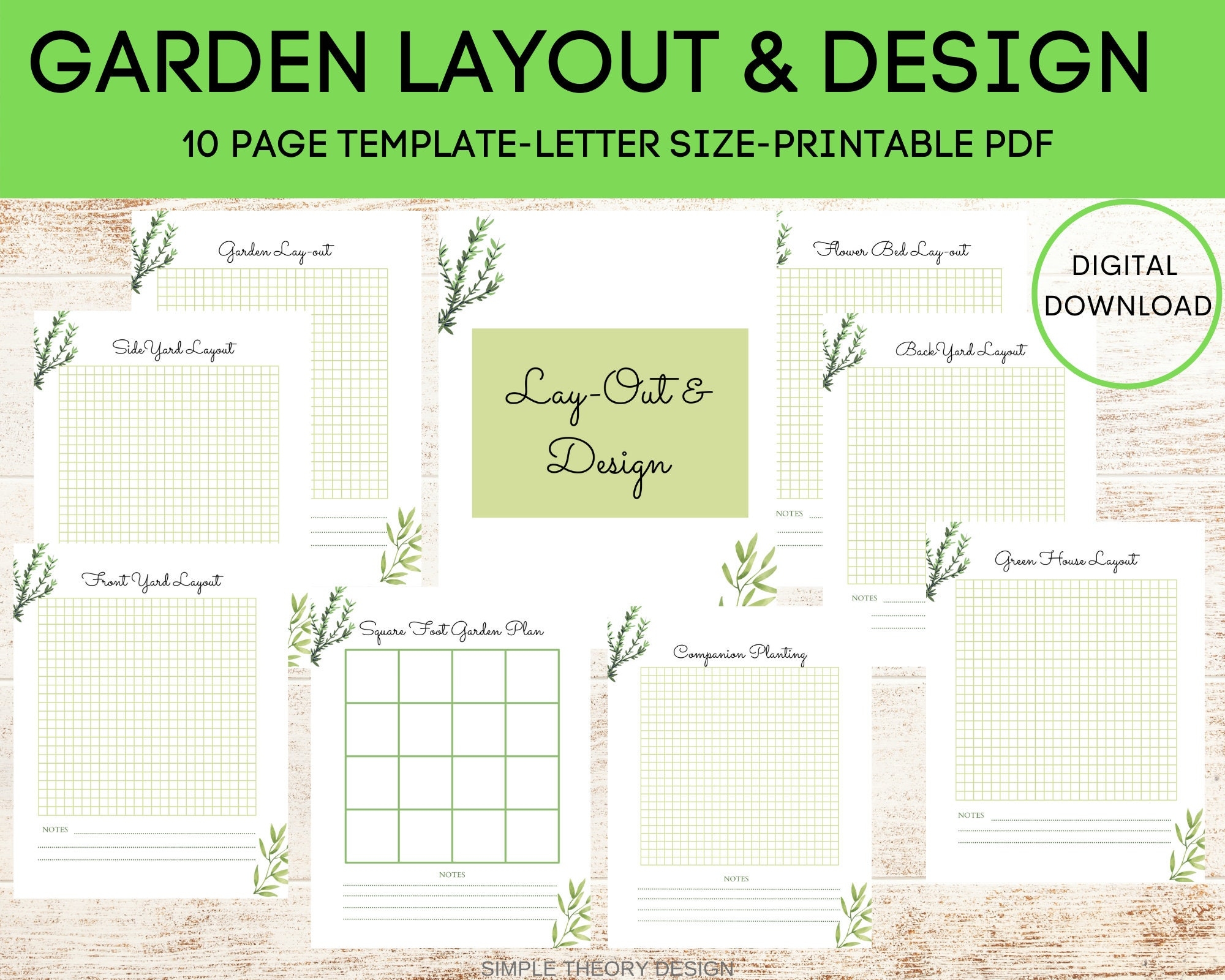 10 Page Garden Layout Design Bundle Template Printable Garden Planner Bundle Gardening Layout Garden Design Layout Etsy UK