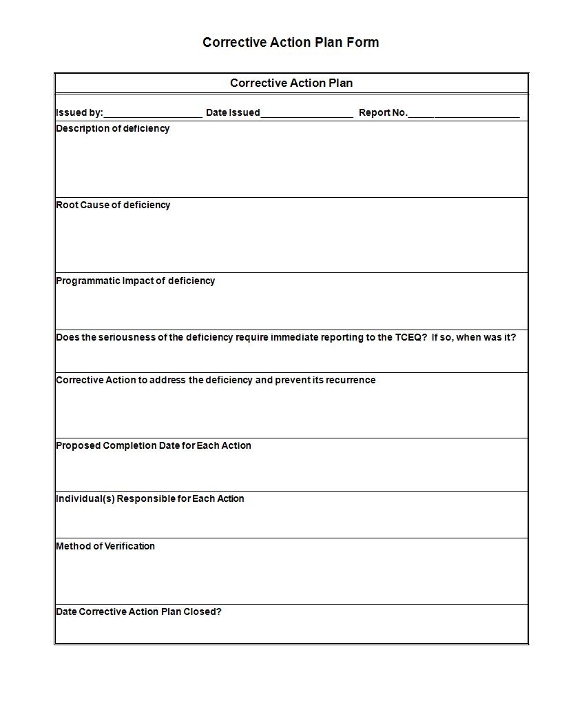 11 Corrective Action Plan Examples To Download