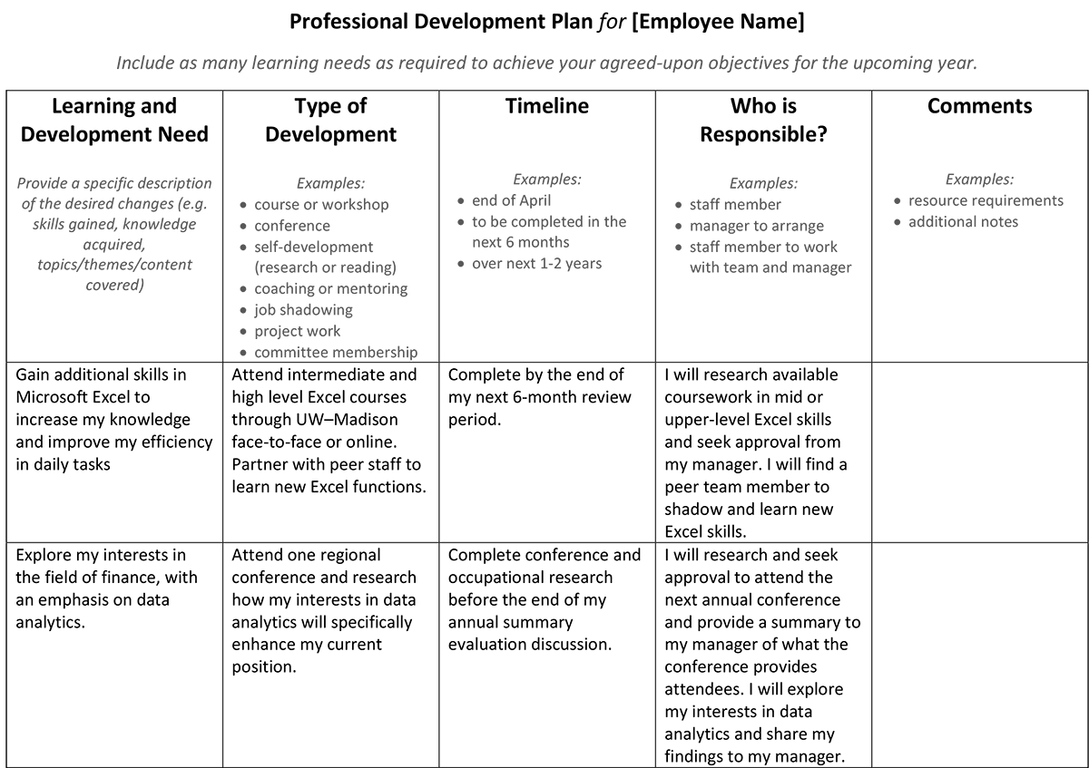 11 Inspiring Individual Development Plan Examples Templates 