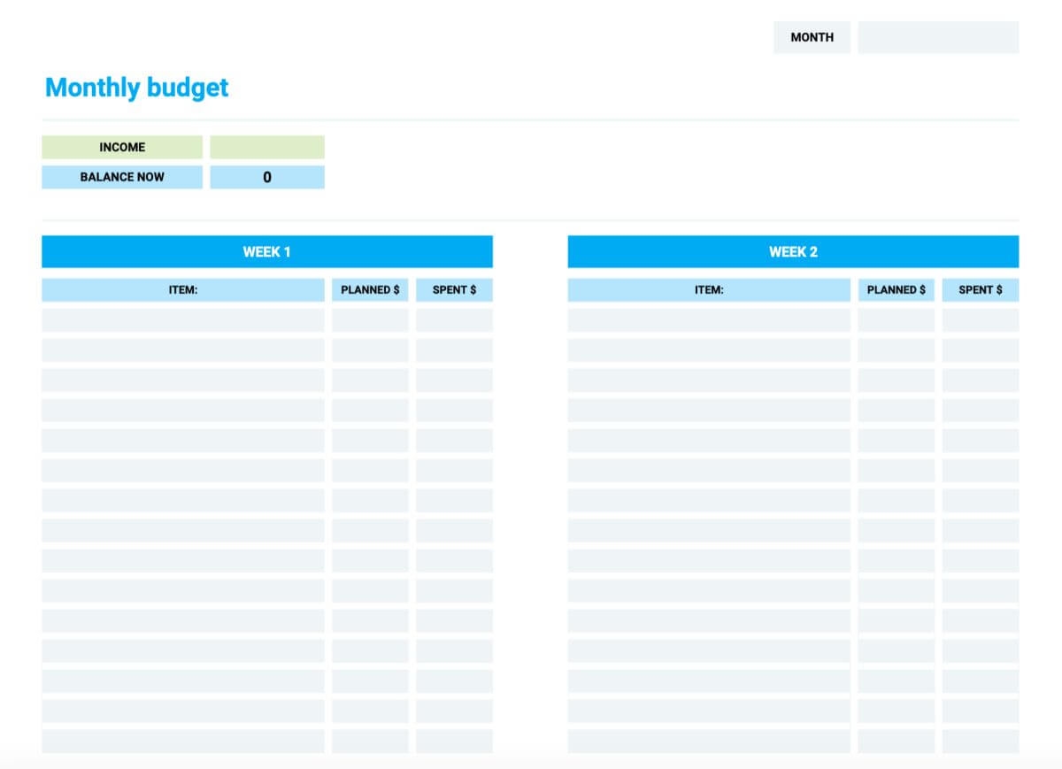 12 Free Budget Planning Templates