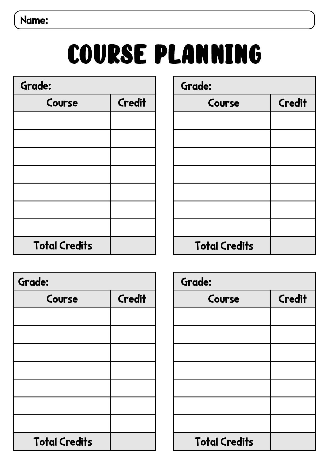 13 Four Year Course Planning Worksheet Free PDF At Worksheeto