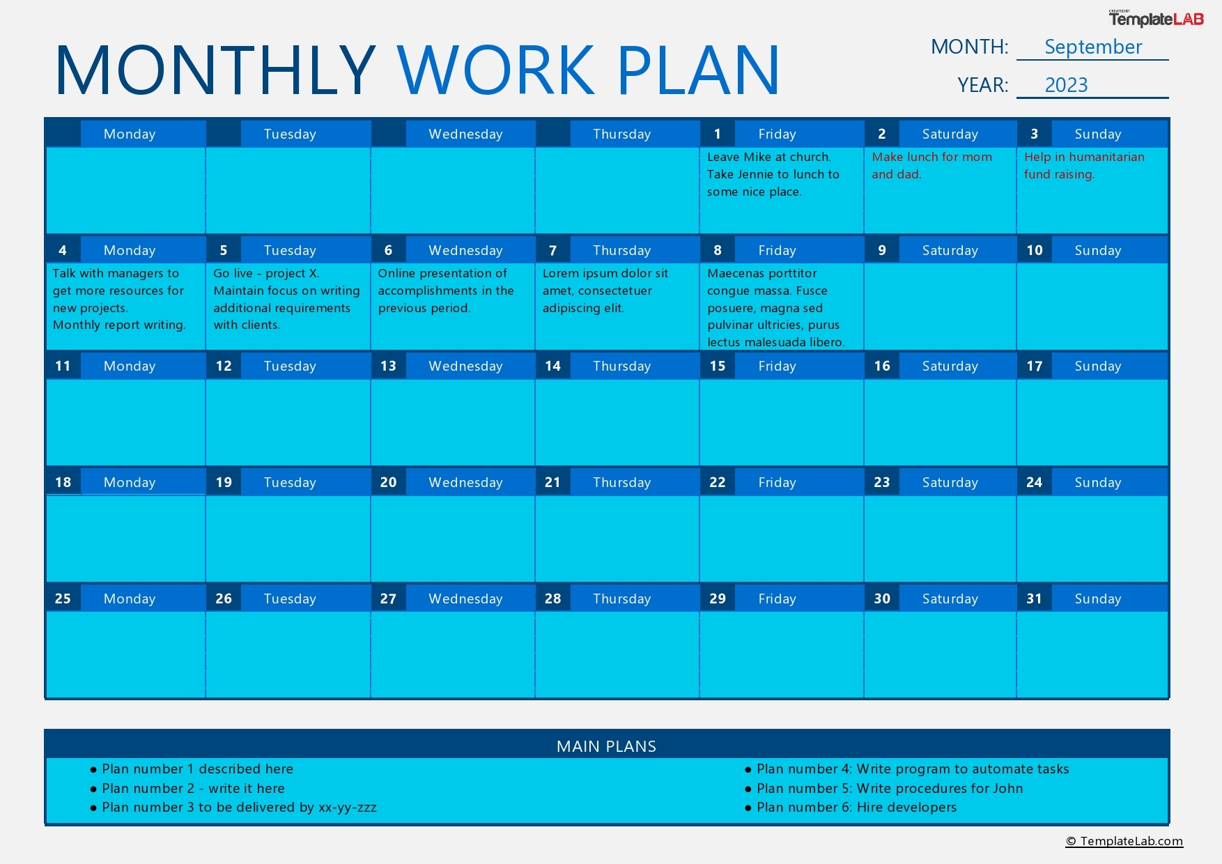 15 Great Work Plan Templates U0026 Samples Excel Word 