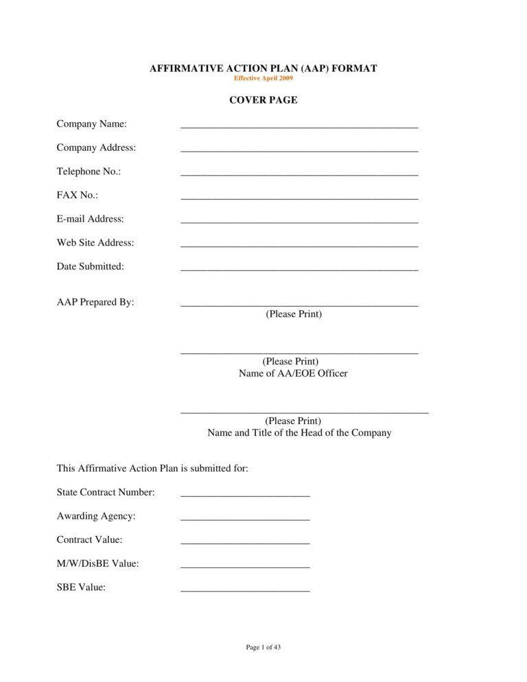 17 Affirmative Action Plan Examples To Download