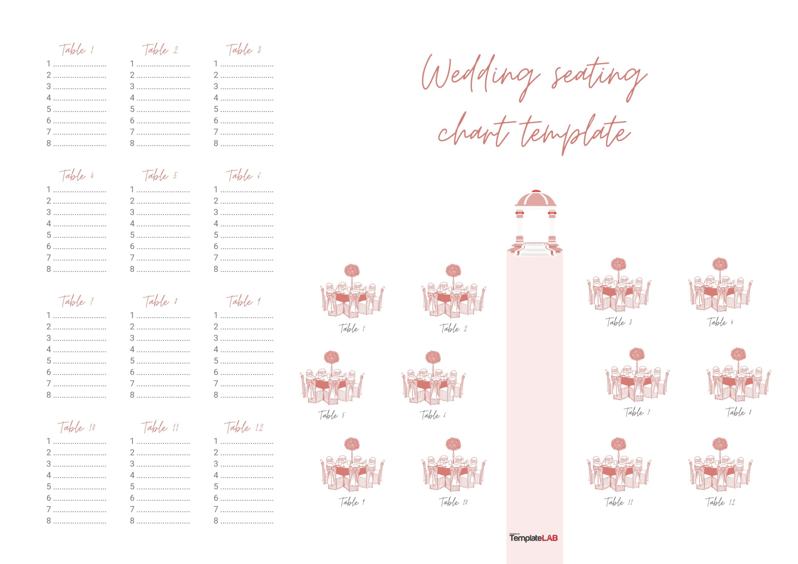 Free Printable Wedding Table Plan Template