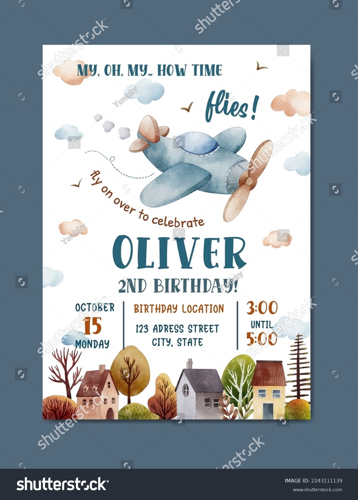 2 Thousand Airplane Birthday Invitation Royalty Free Images 