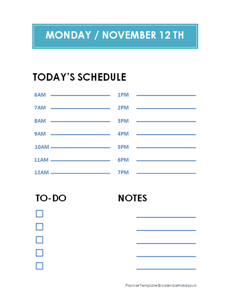 Free Printable Hourly Planner Template