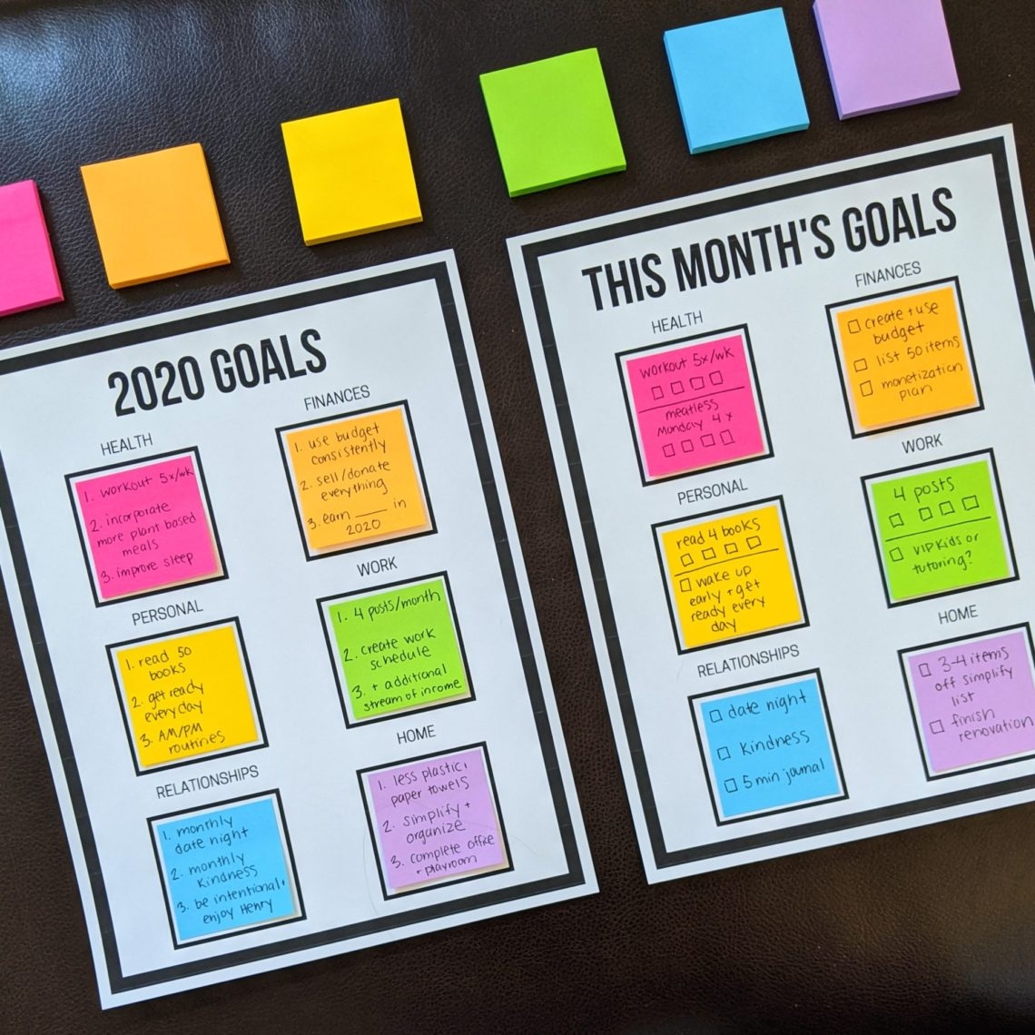 2020 New Year s Goals Printables Let s Live And Learn