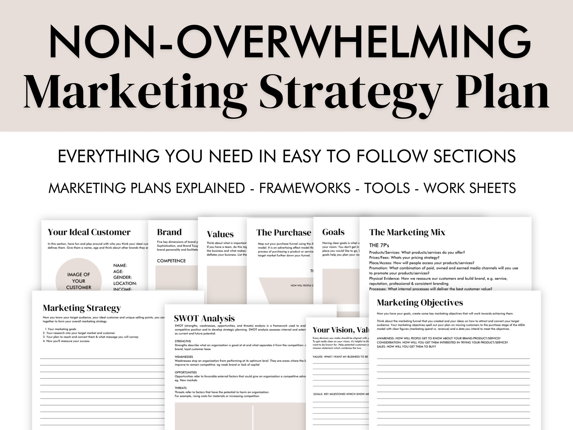 2023 Marketing Plan Template Printable ADHD Business Planner 