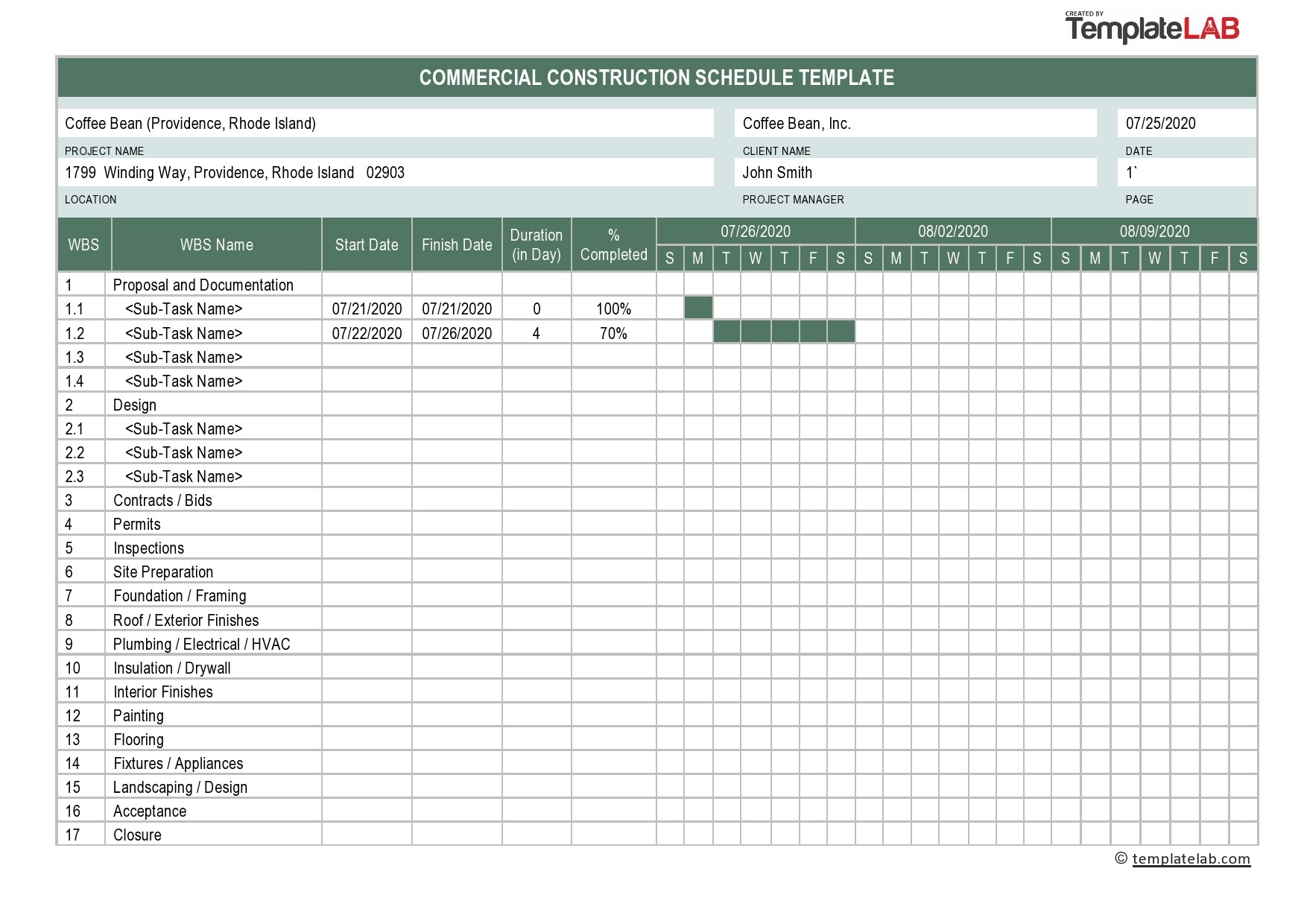 23 Construction Schedule Templates In Word U0026 Excel TemplateLab