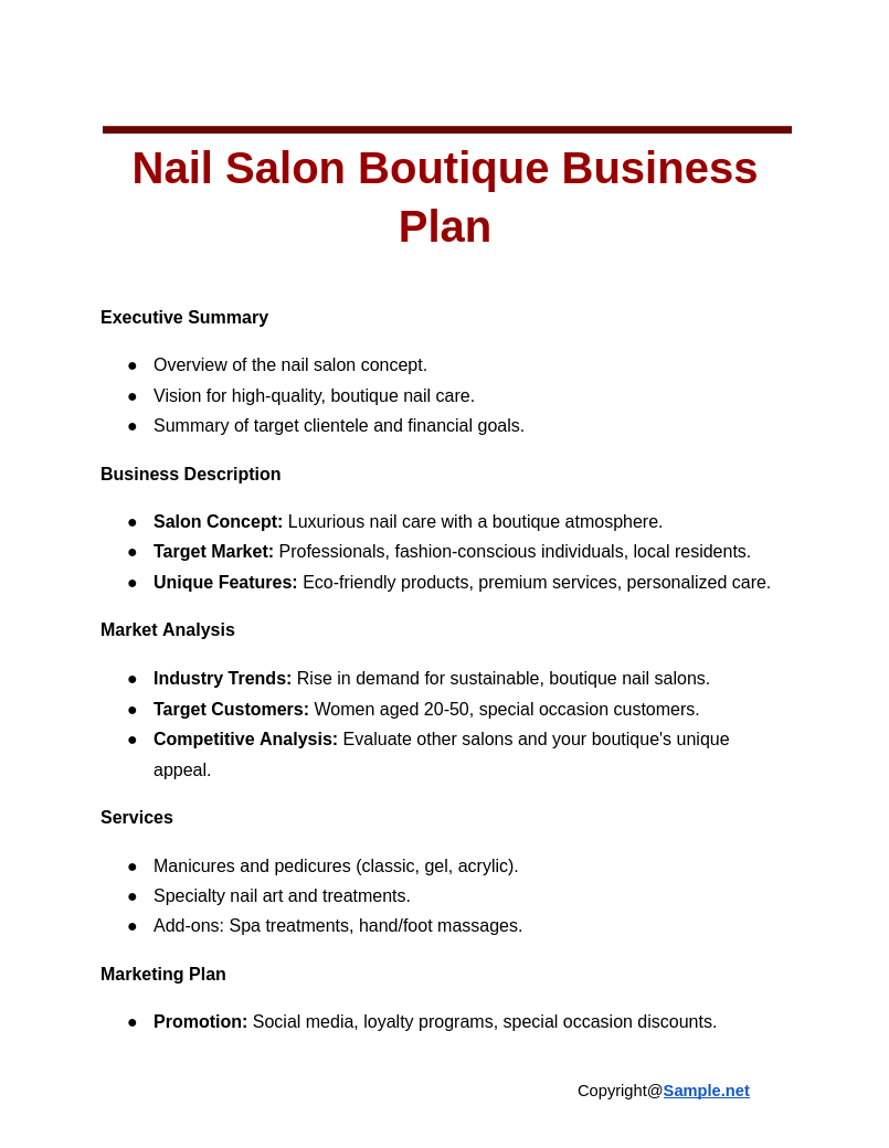 31 FREE Boutique Business Plan Samples To Download
