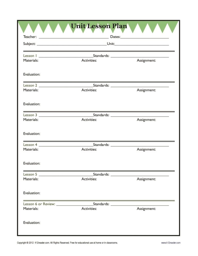 39 Best Unit Plan Templates Word PDF TemplateLab
