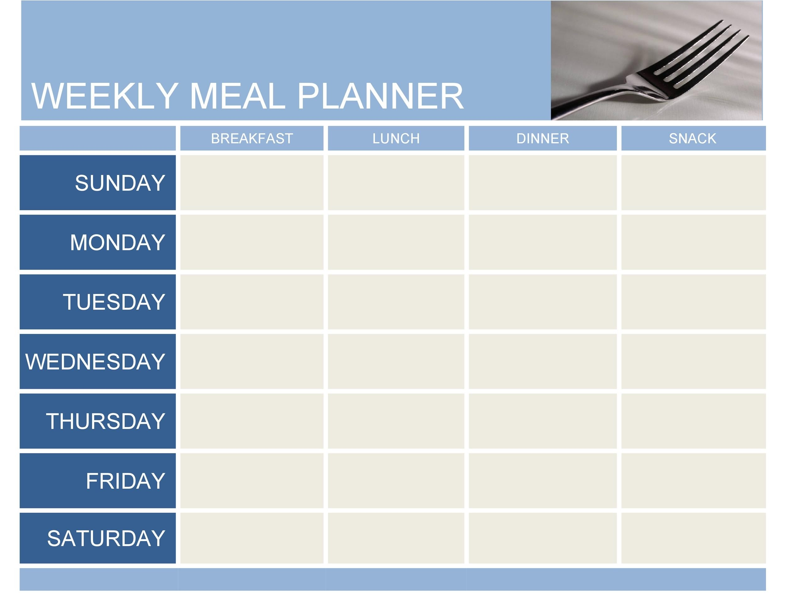 40 Weekly Meal Planning Templates TemplateLab