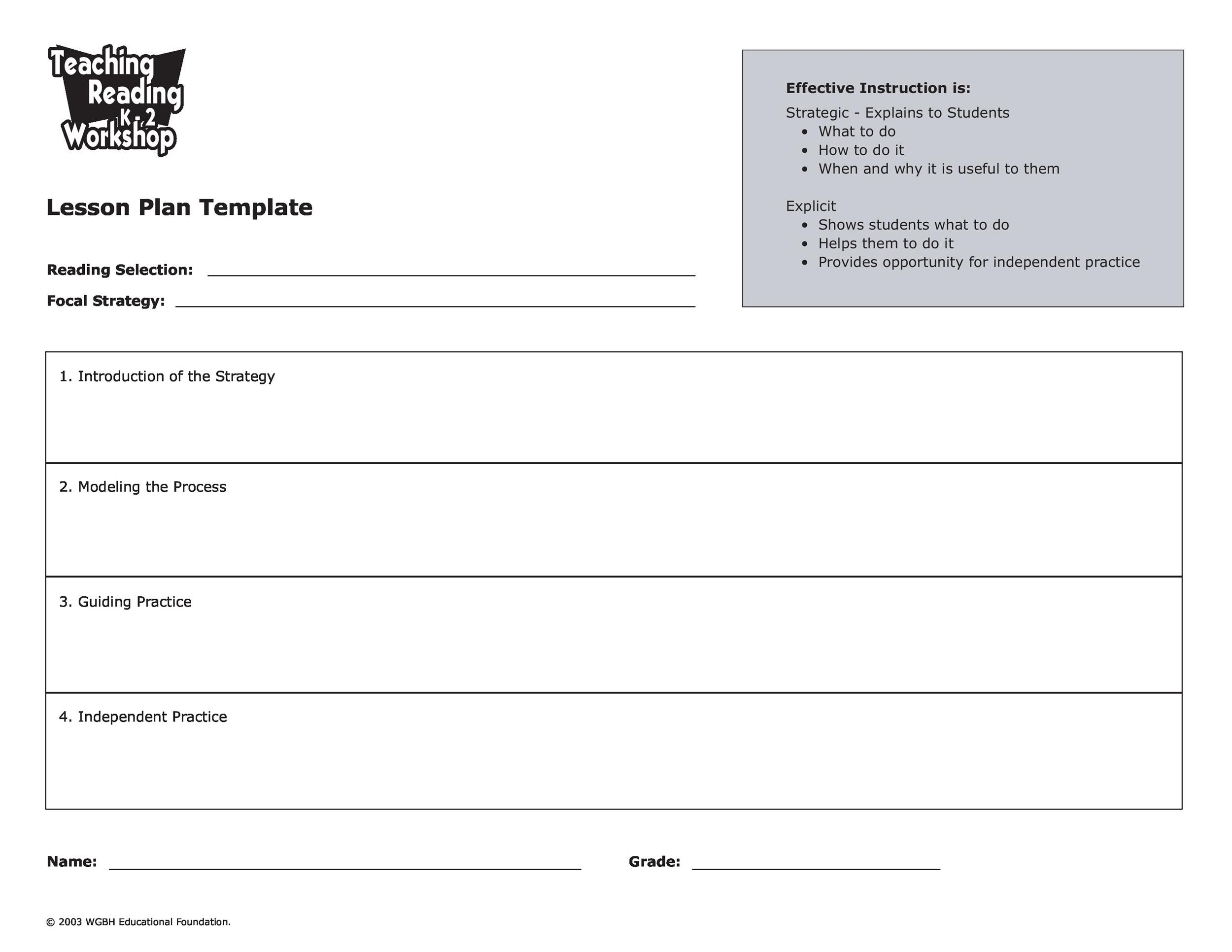 44 FREE Lesson Plan Templates Common Core Preschool Weekly 