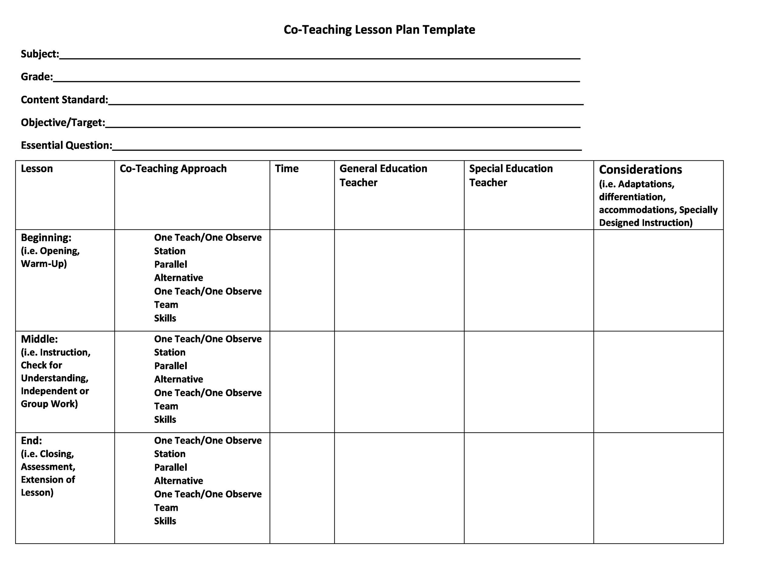 Education Plan Template