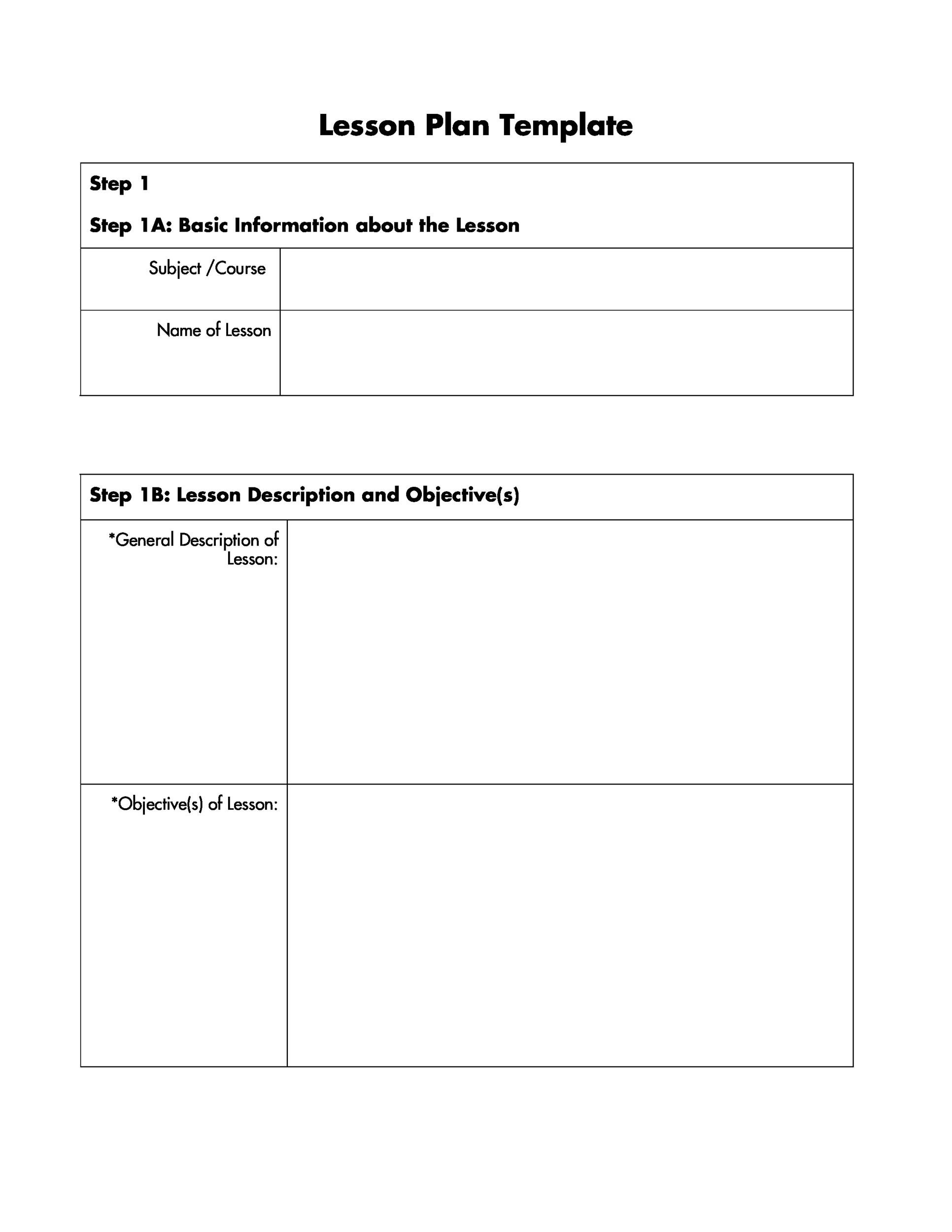 Pdf Free Printable Lesson Plan Template
