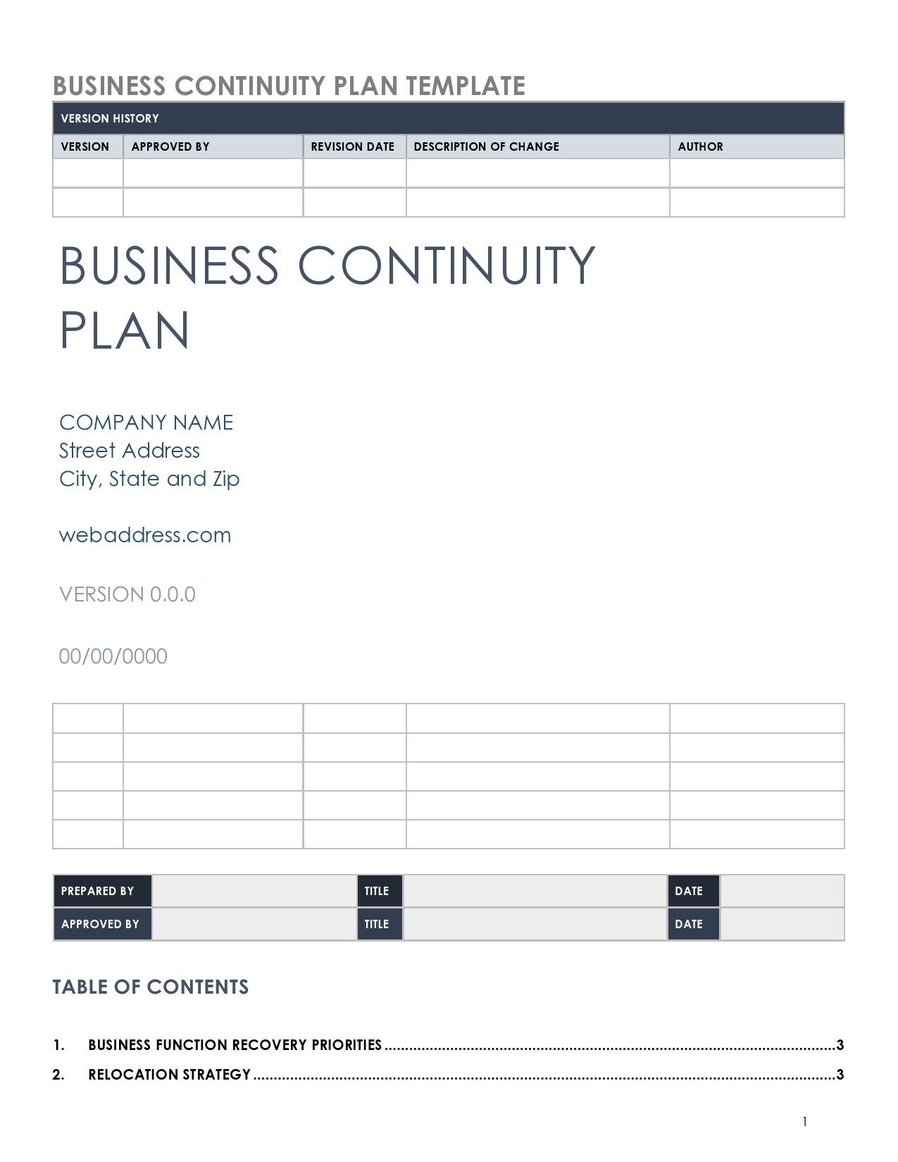 46 Best Business Continuity Plan Templates Word U0026 PDF 