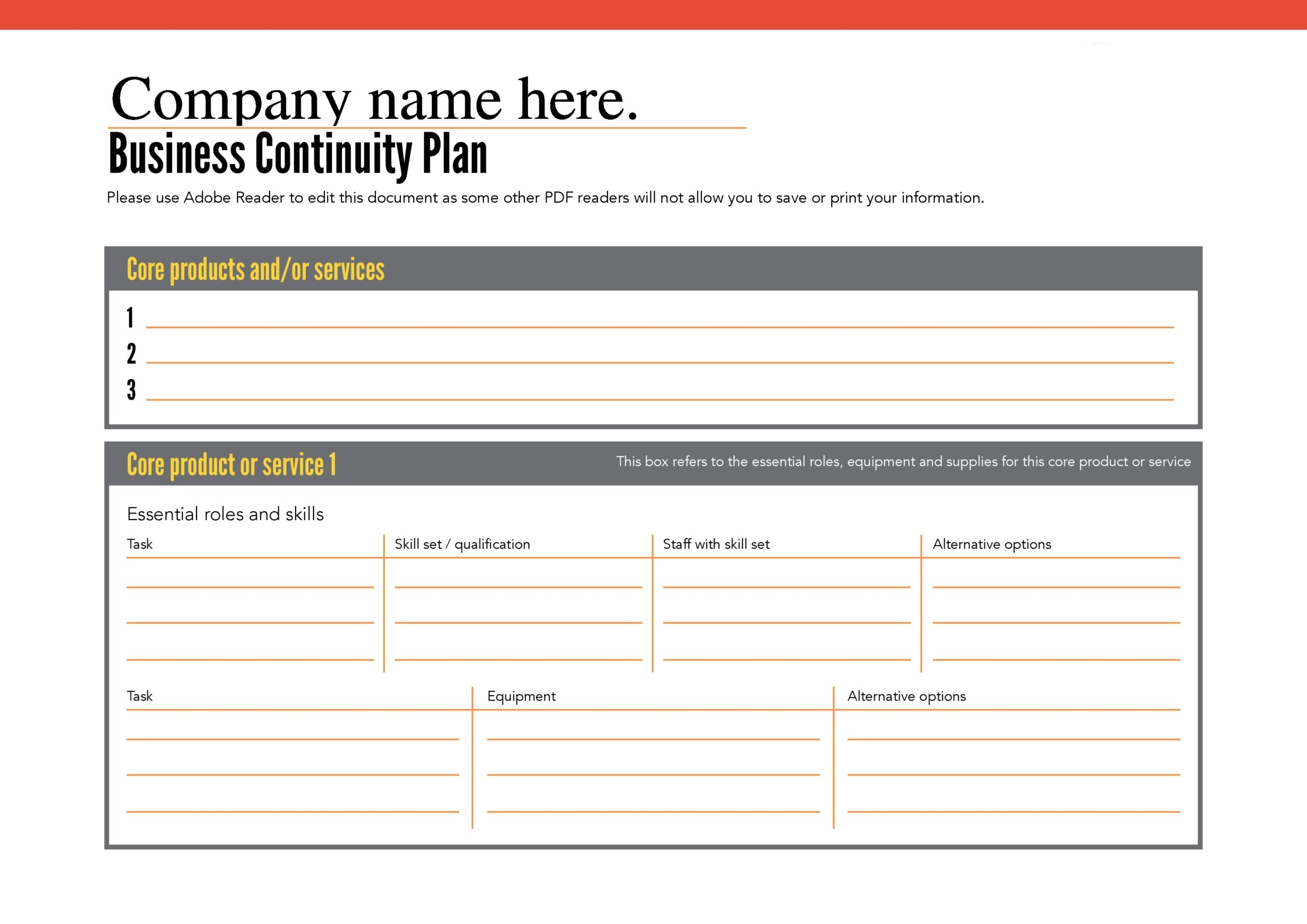 Continuity Of Operations Plan Template