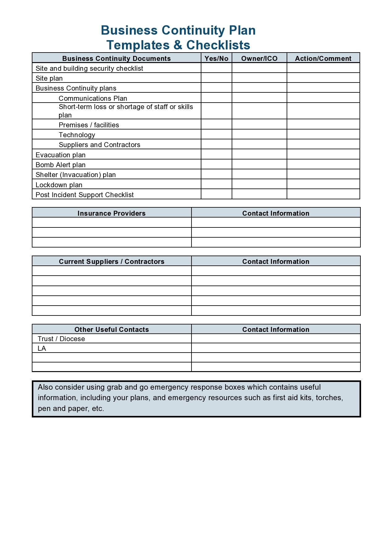 46 Best Business Continuity Plan Templates Word U0026 PDF 