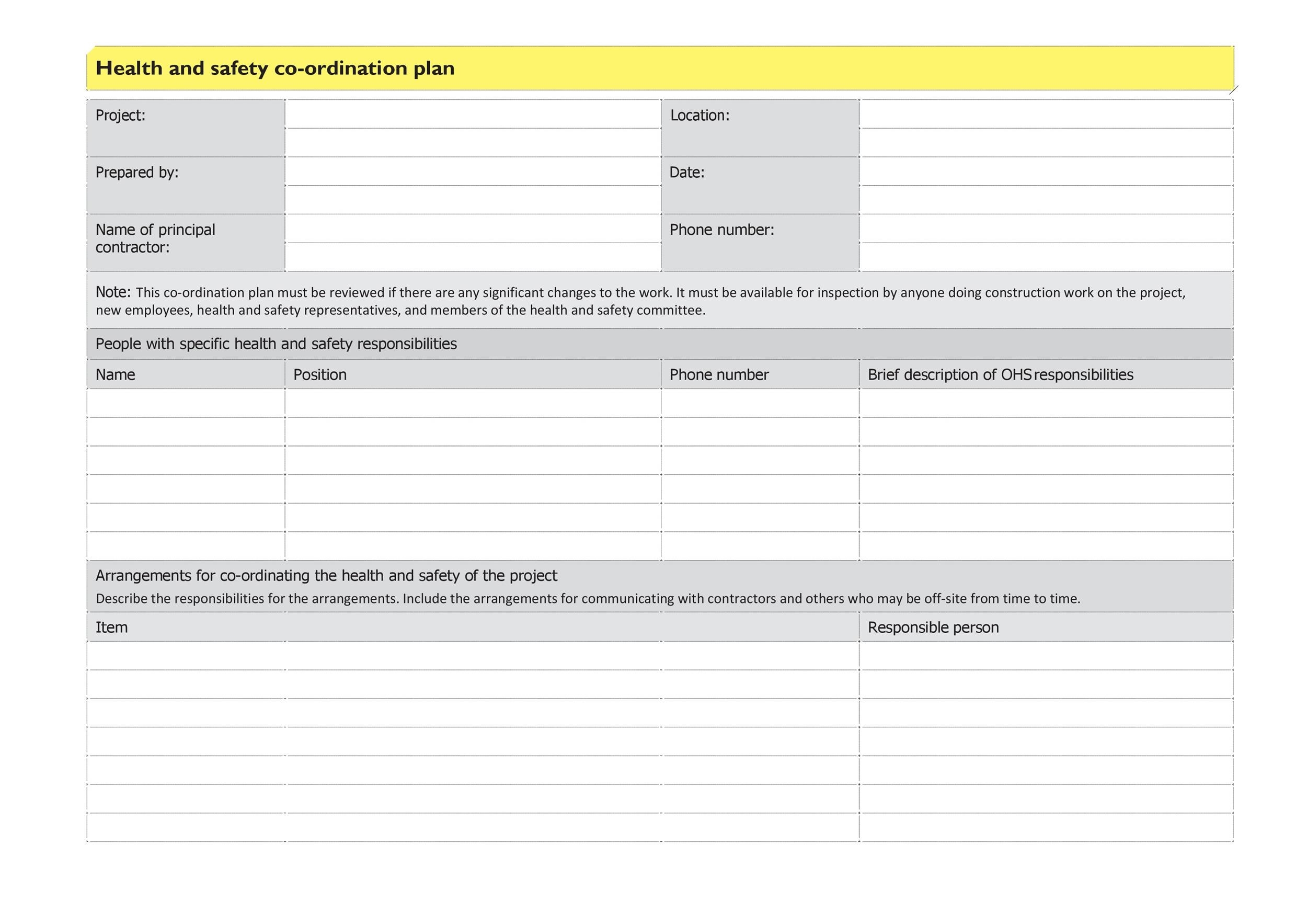 46 Great Safety Plan Templates Construction Site Specific 