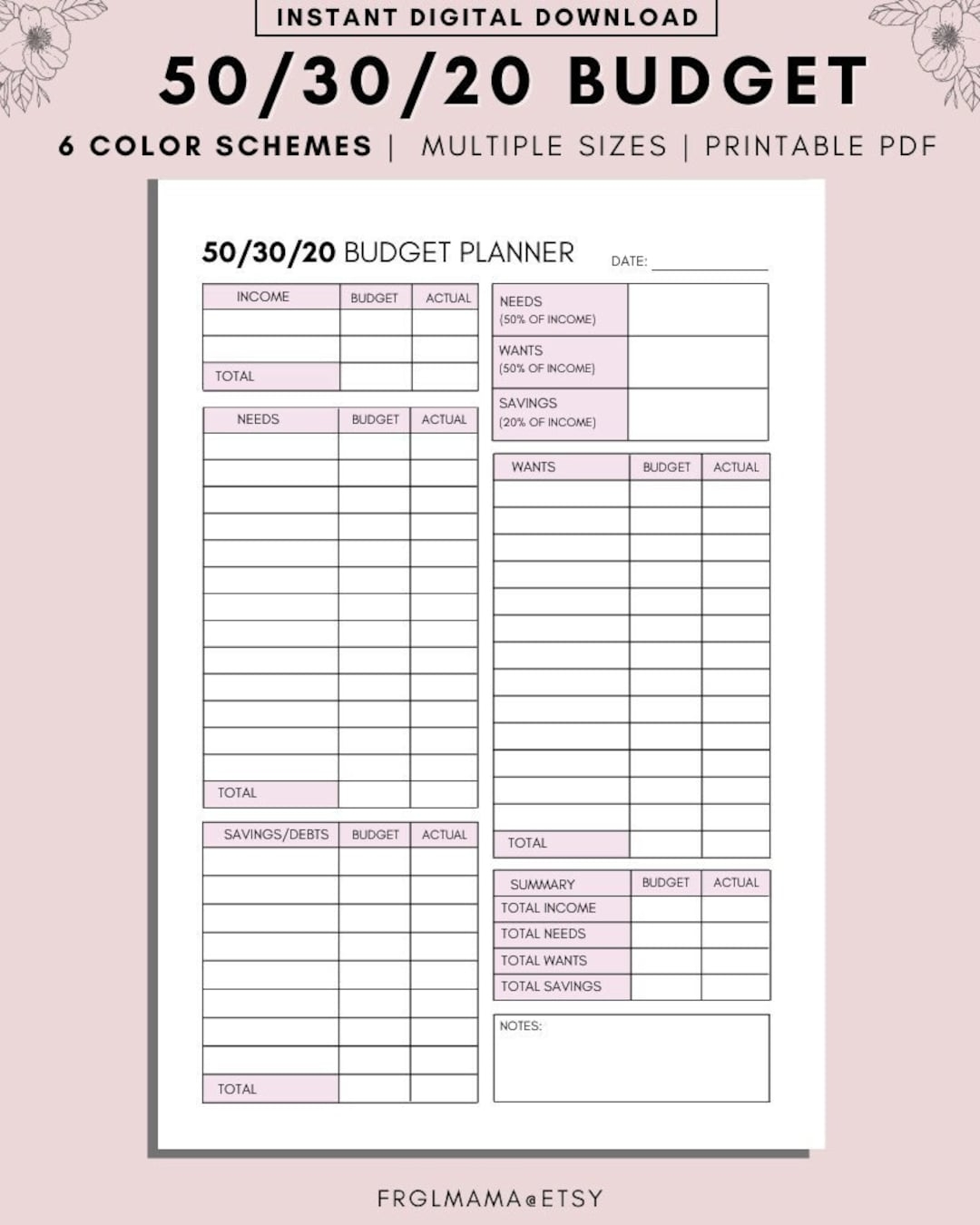 Budget And Savings Plan Template