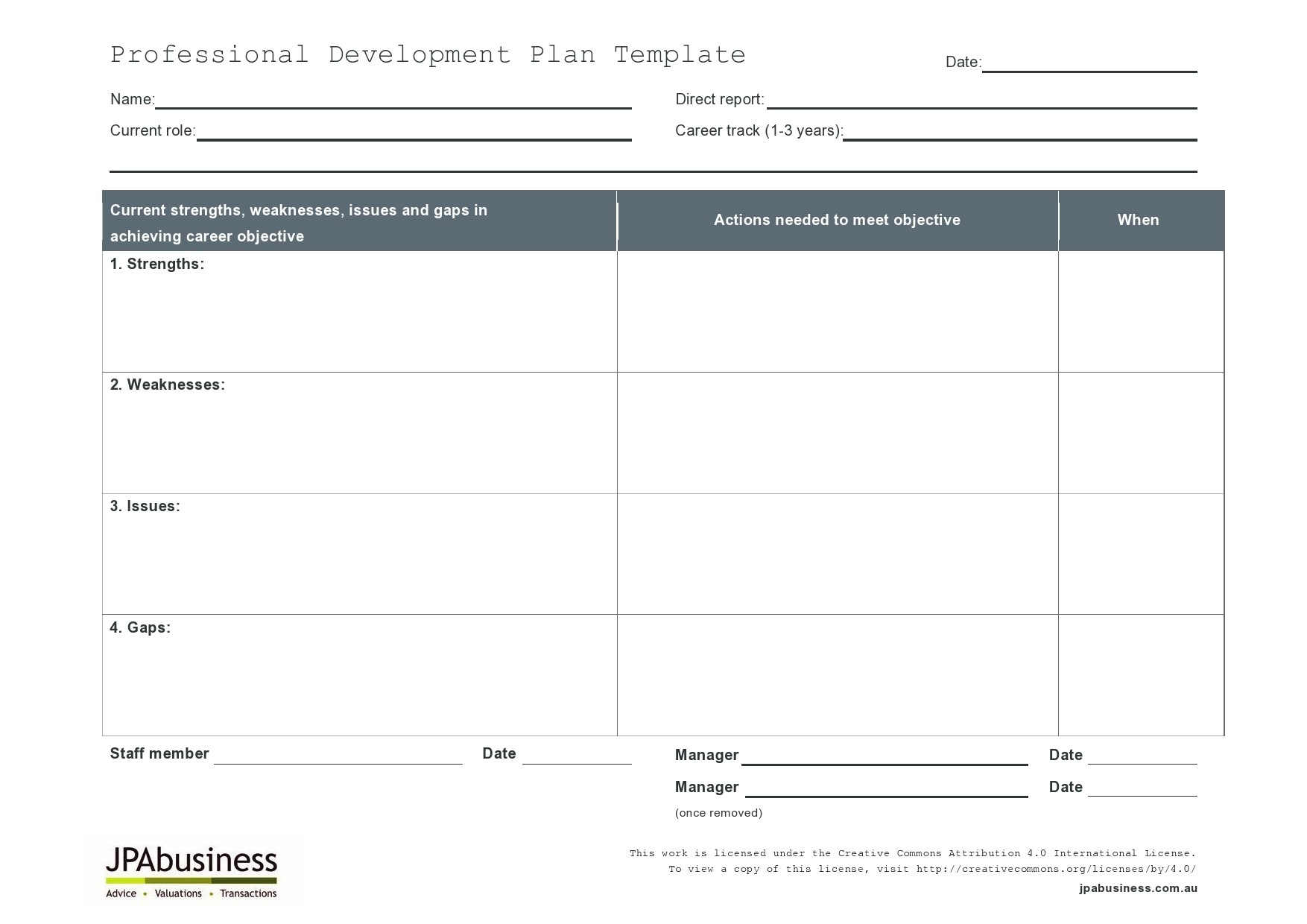 50 Professional Development Plan Templates Free 