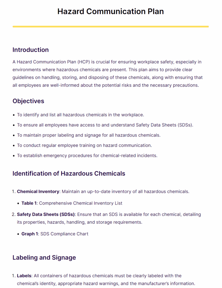 7 Hazard Communication Plan Examples