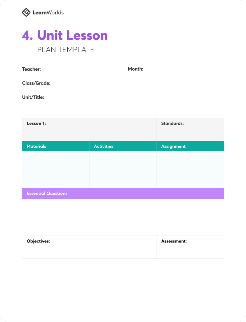 7 Lesson Plan Templates To Use In Your Online Courses LearnWorlds Blog
