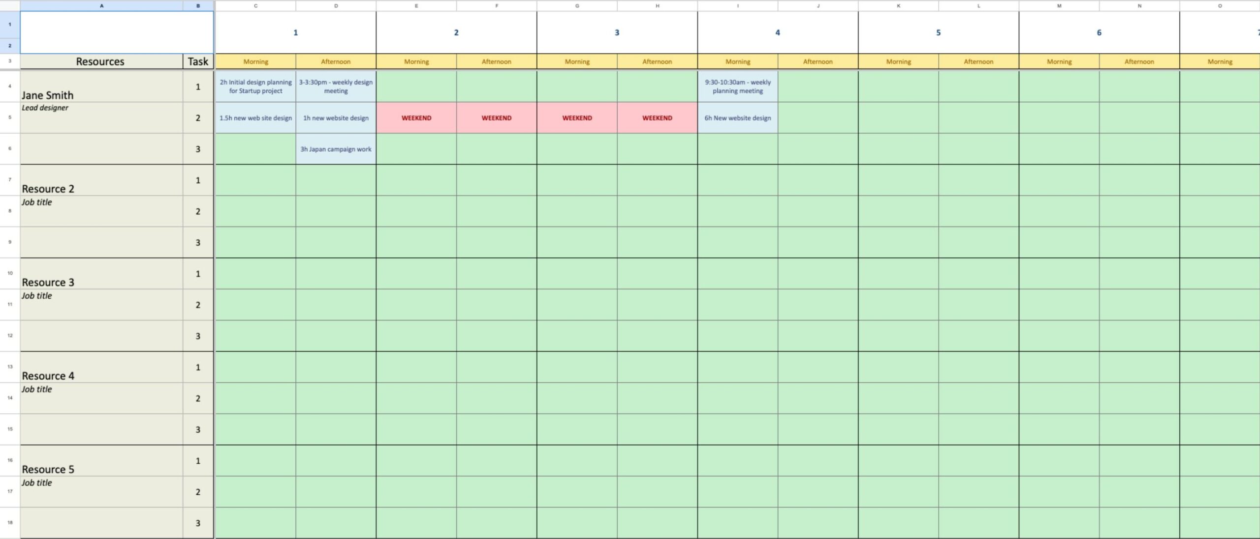 7 Practical Resource Planning Templates Free Download 