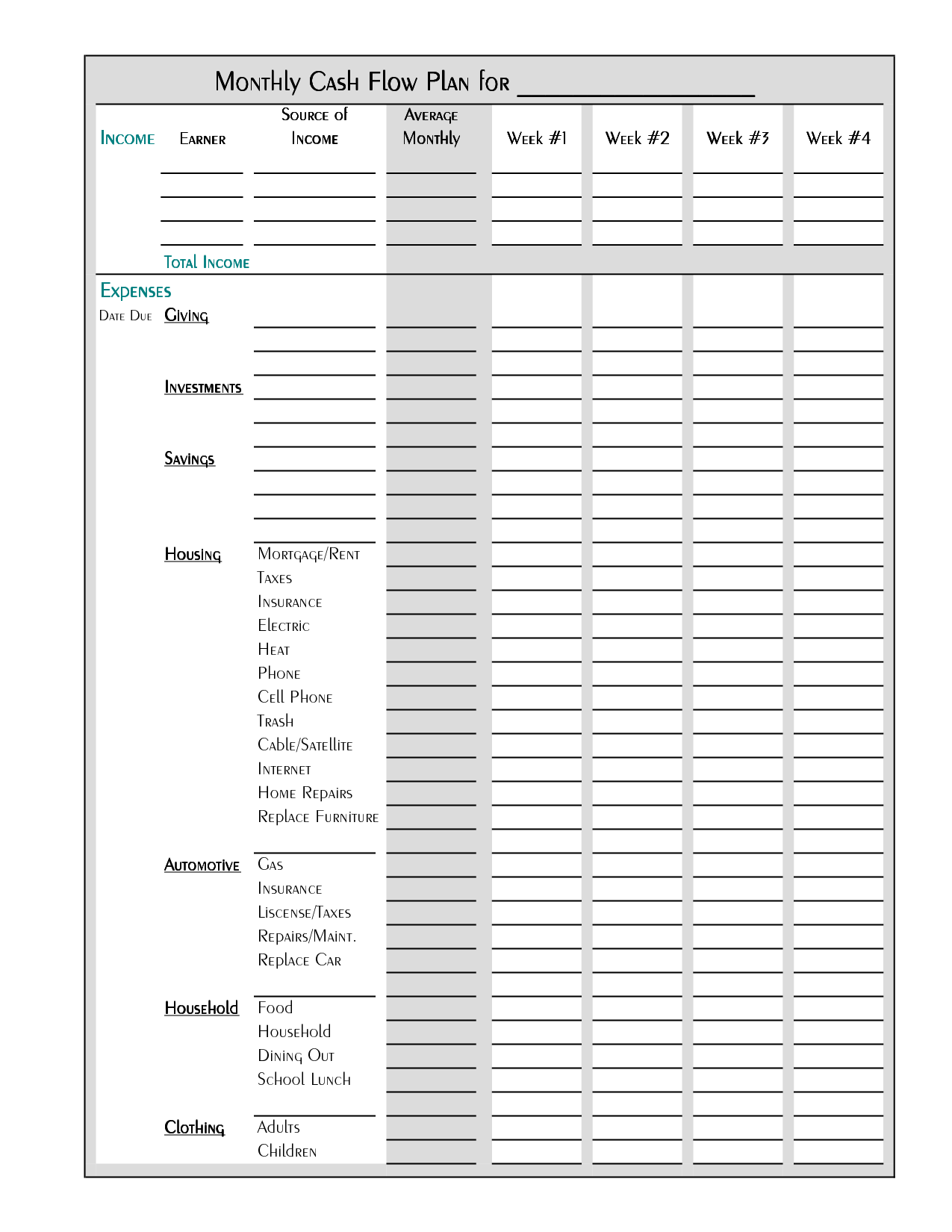Free Printable Fortnightly Budget Planner Template