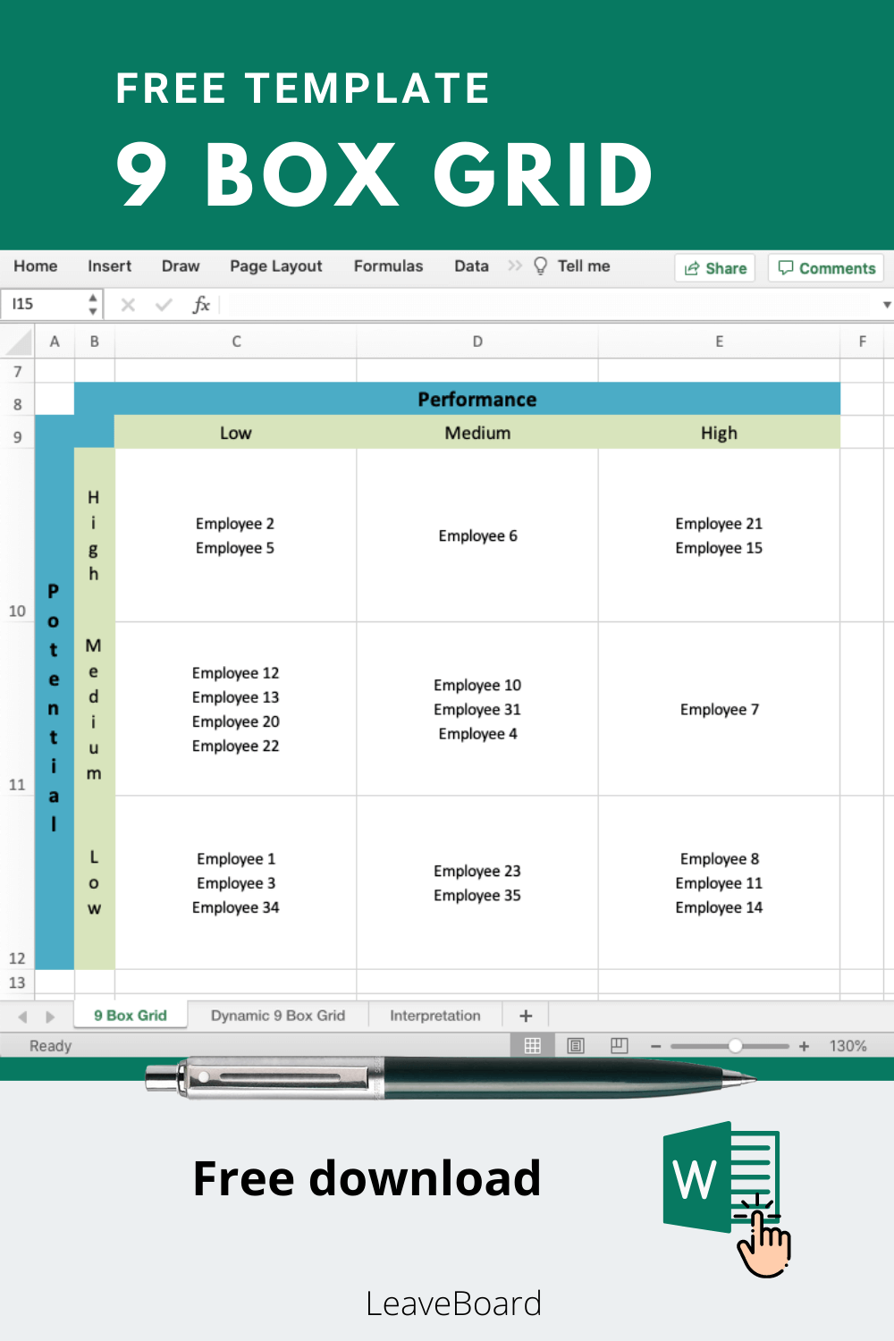 9 Box Grid Template Leave Board