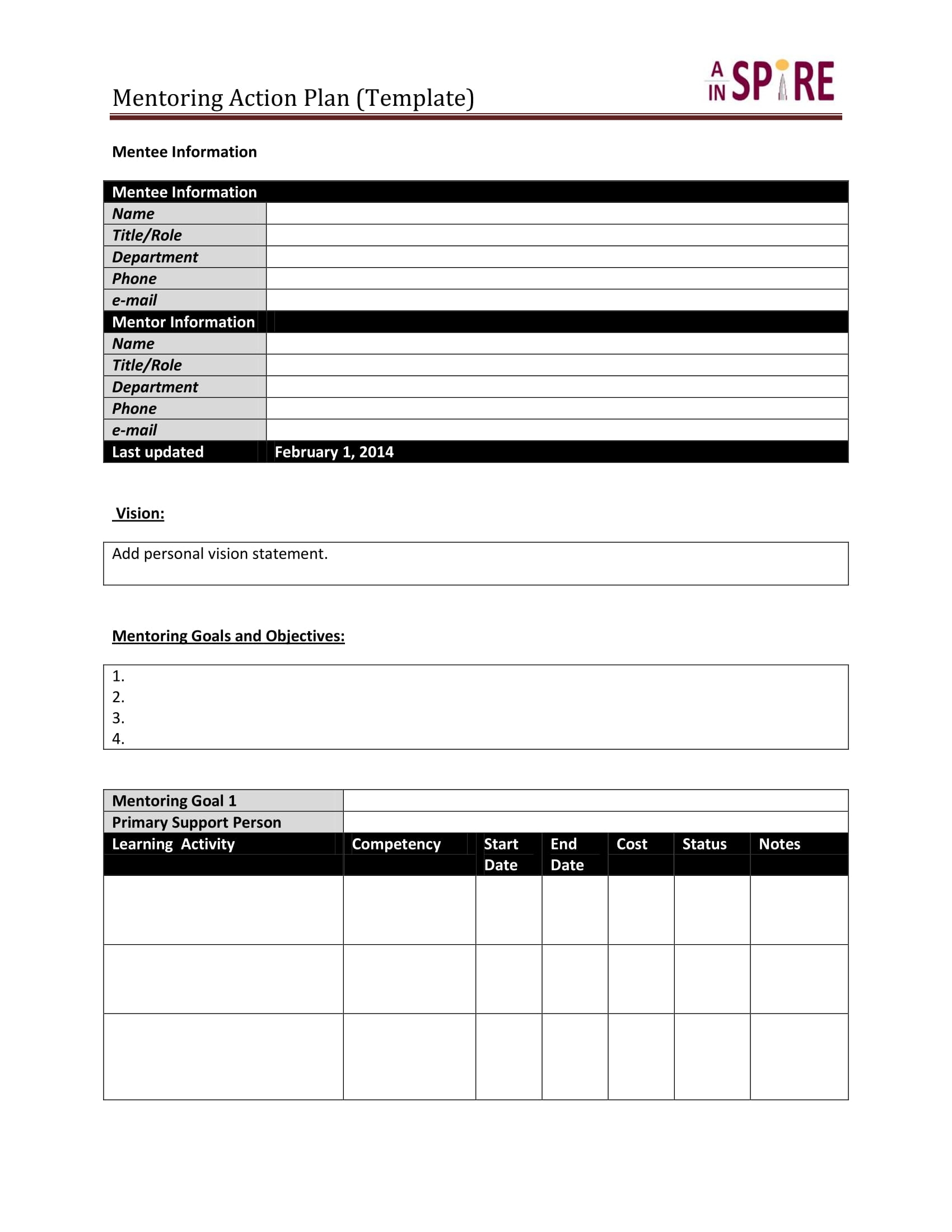 9 Mentoring Action Plan Examples To Download