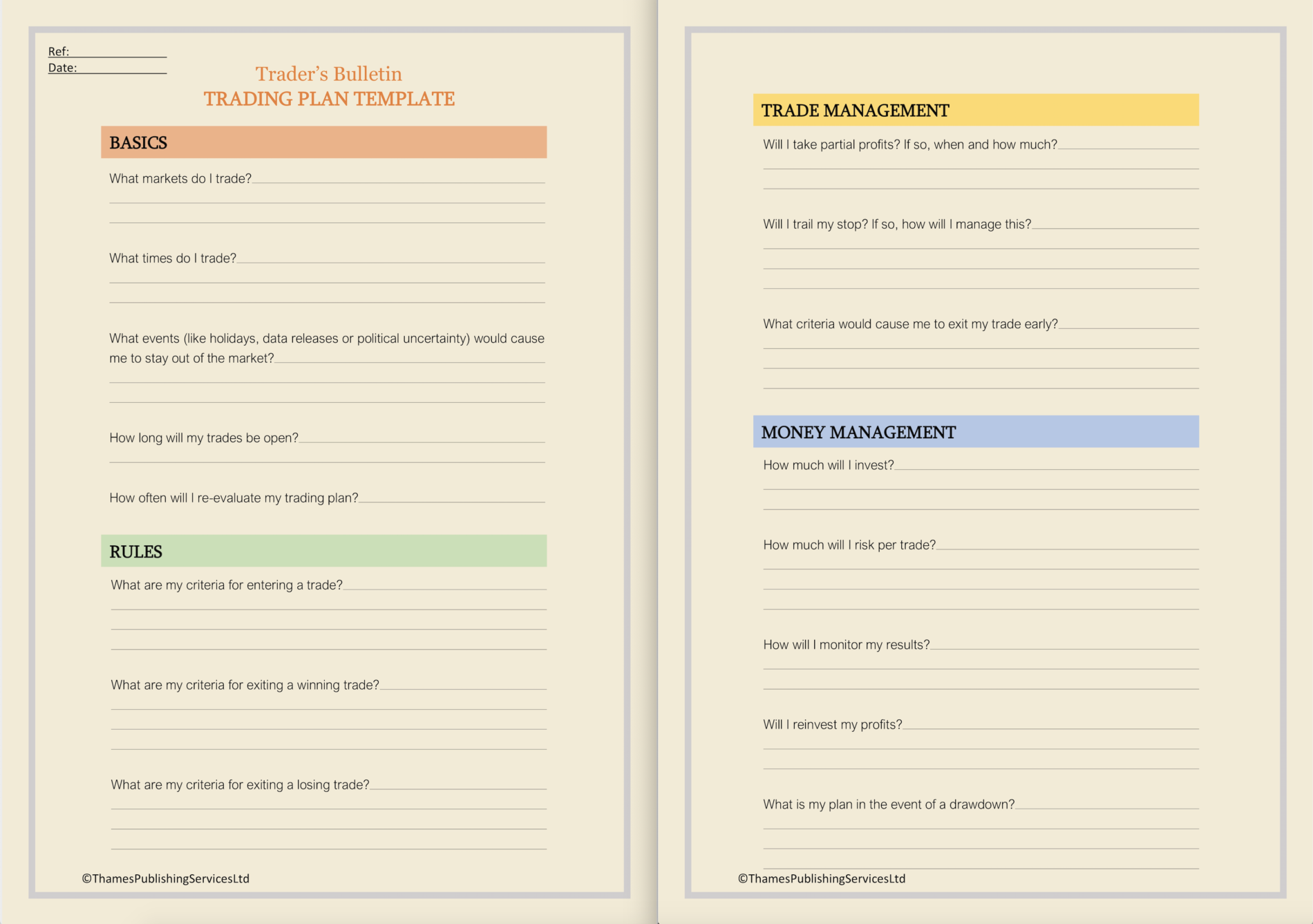 A Trading Plan Template For The Unplannable Traders Bulletin 
