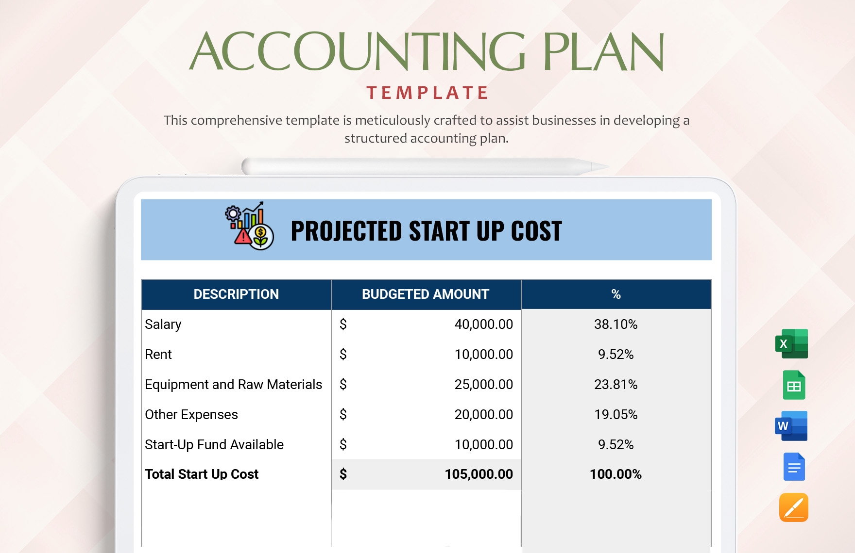 Accounting Plan Template In Pages Word Google Docs Excel Google Sheets Download Template