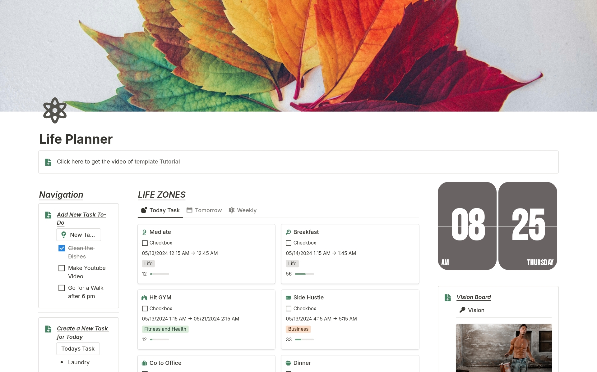 Aesthetic Life Planner Template Notion Marketplace