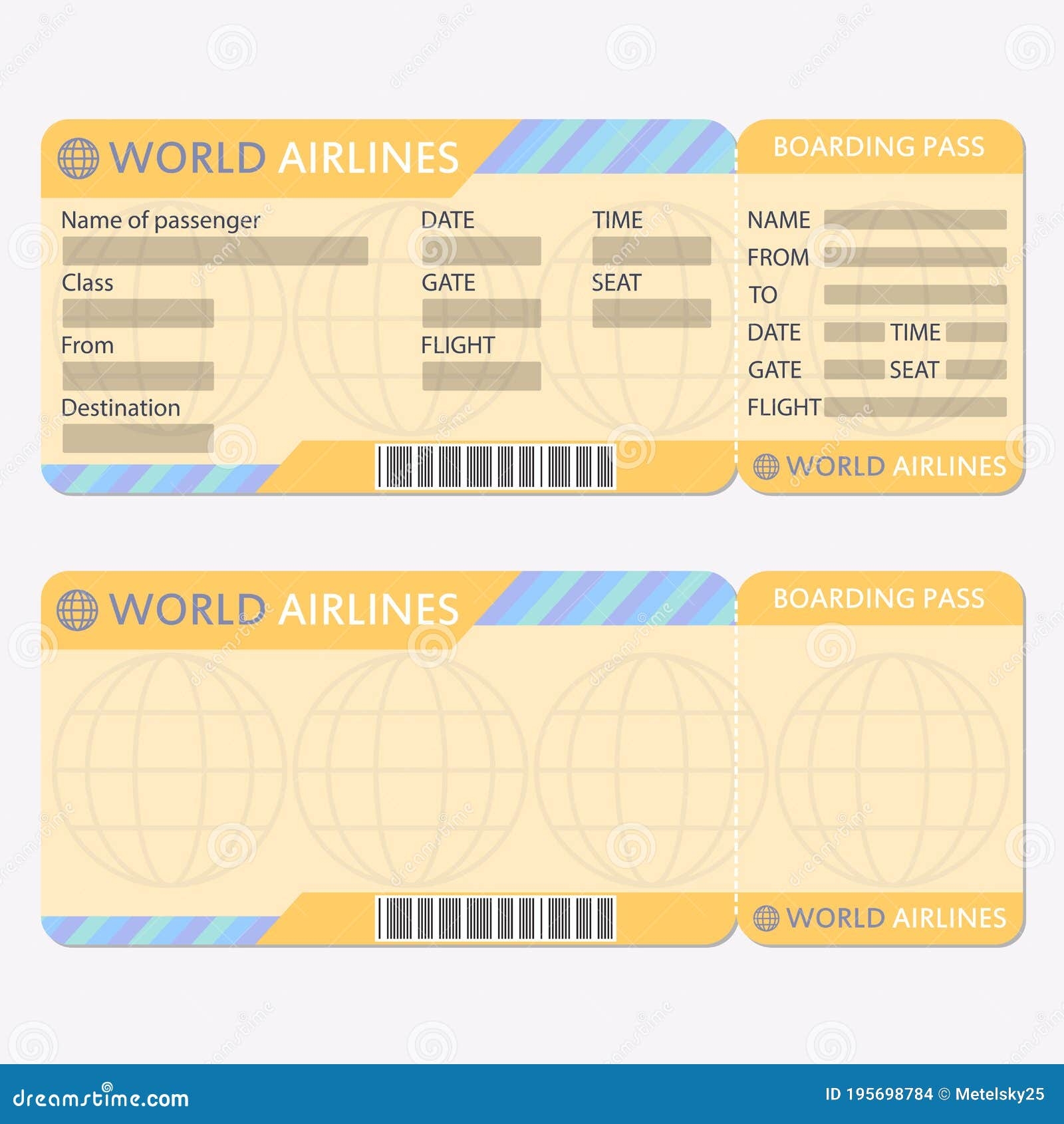 Blank Plane Ticket Template
