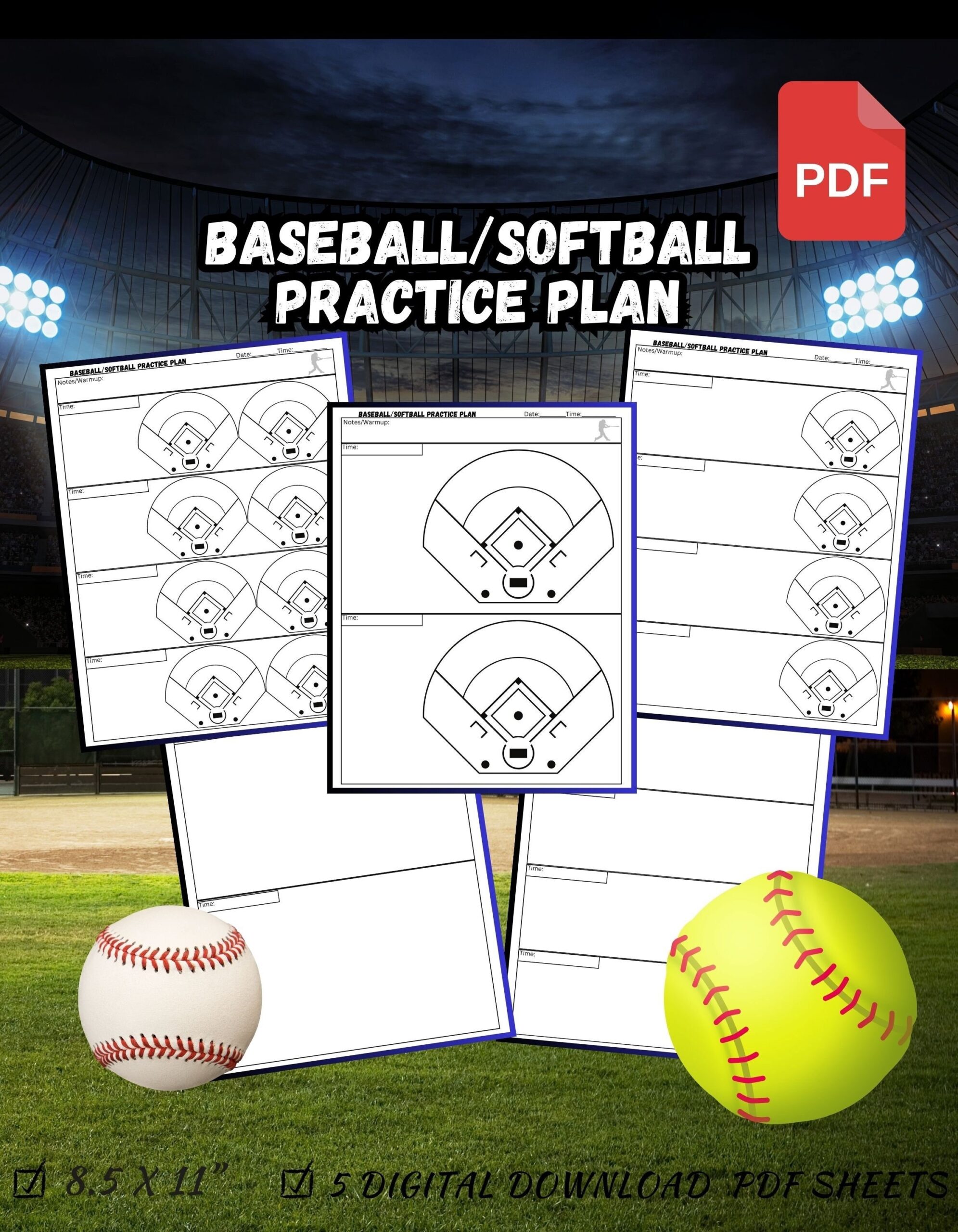 Printable Blank Softball Practice Plan Template