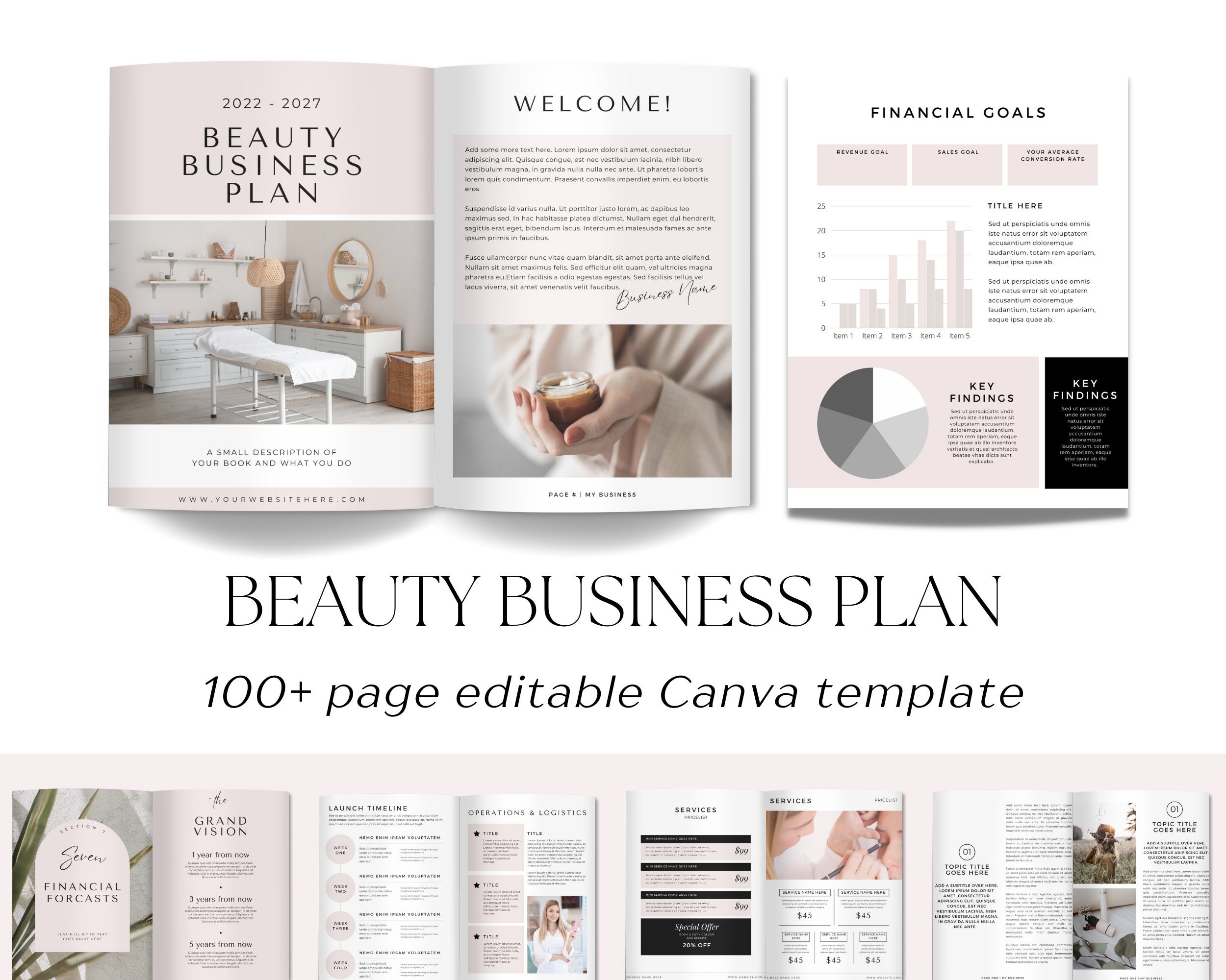 Beauty Business Plan Template Business Planner Proposal Start Up Workbook Business Plan Analysis Editable Plan Beauty Salon Template Etsy