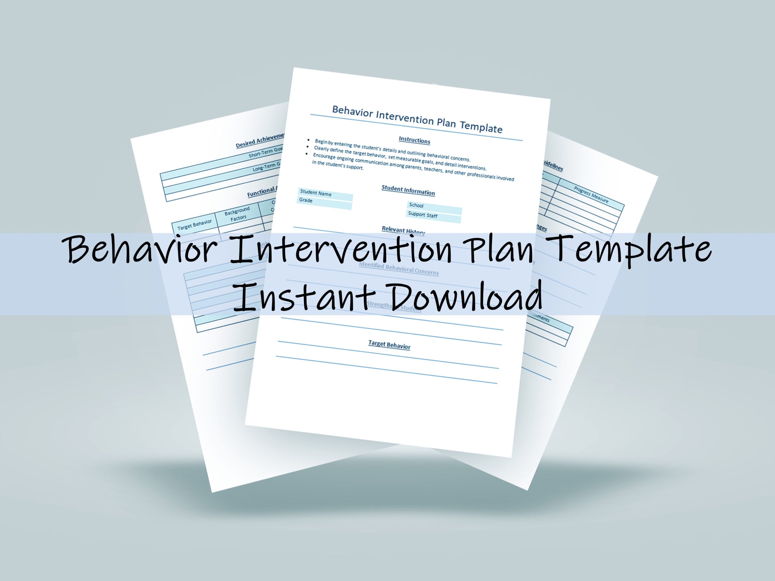 Behavior Modification Plan Template