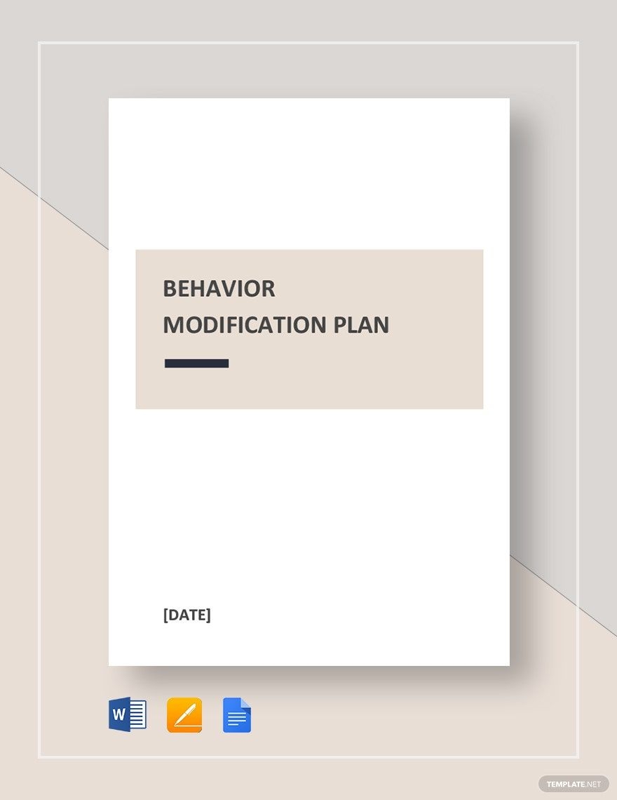 Behavior Modification Plan Template In Pages Word Google Docs Download Template