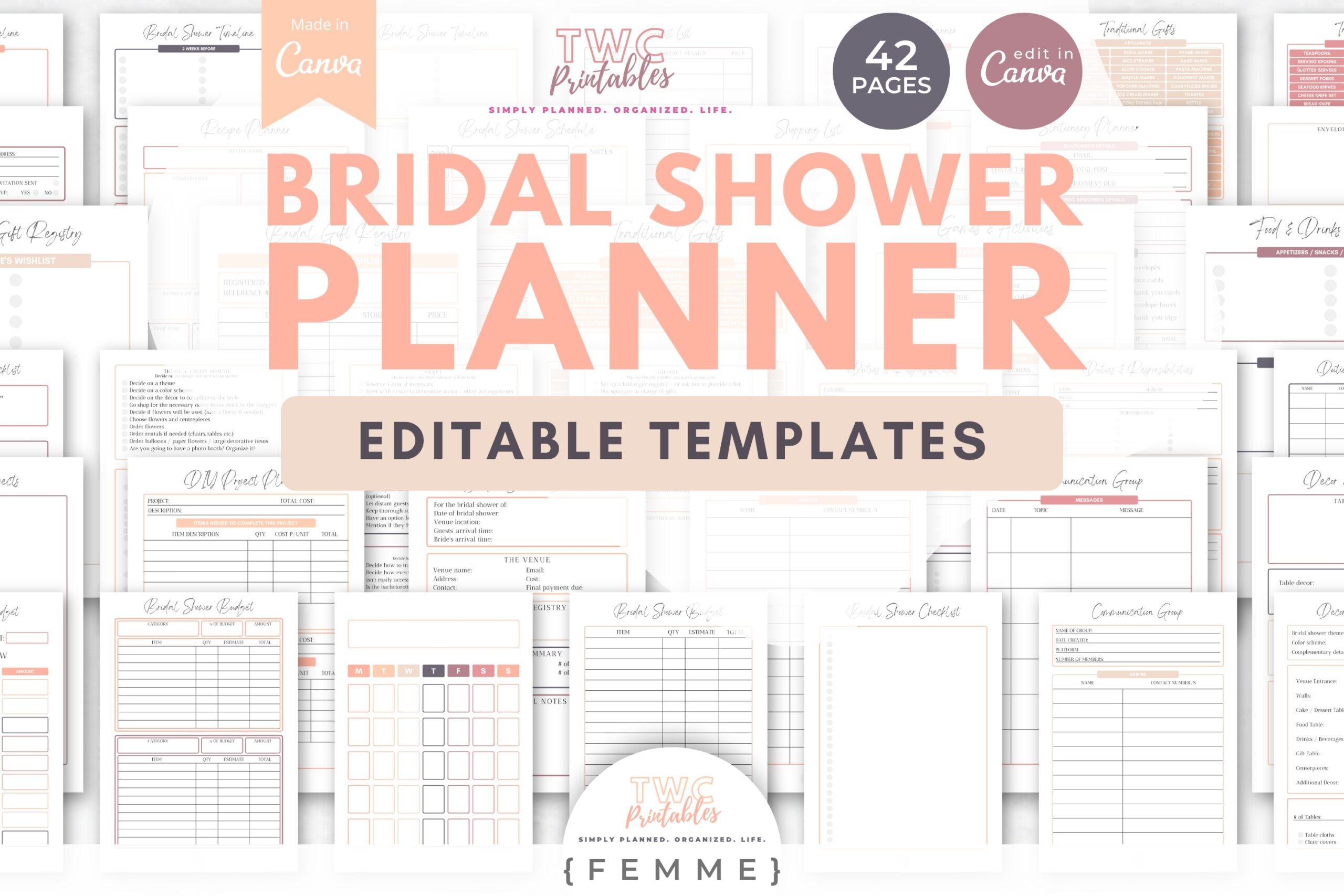 Bridal Shower Planning Template