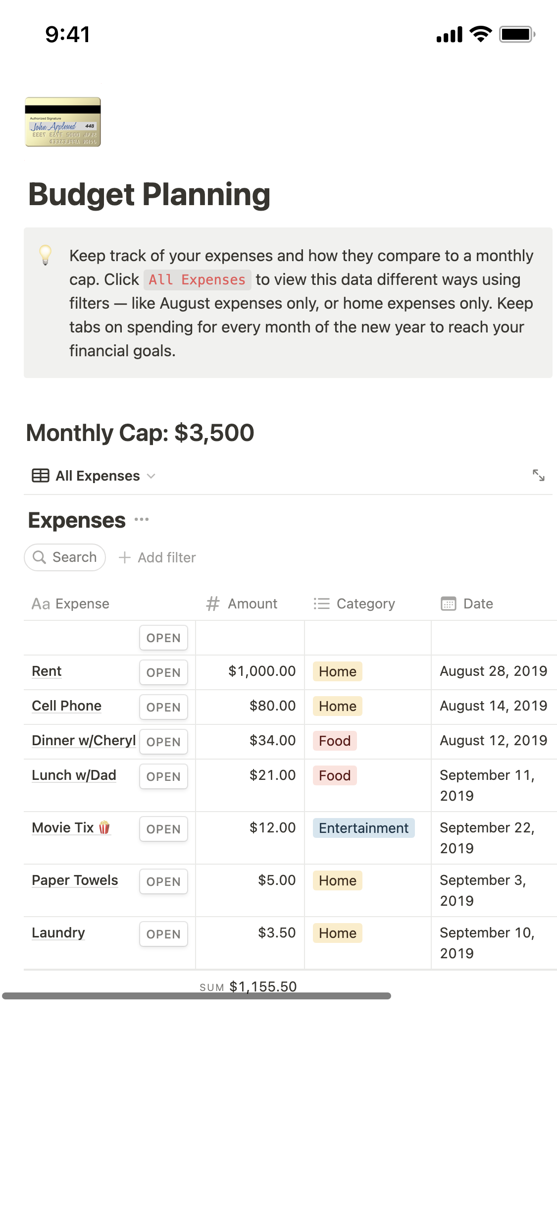 Budget Planning
