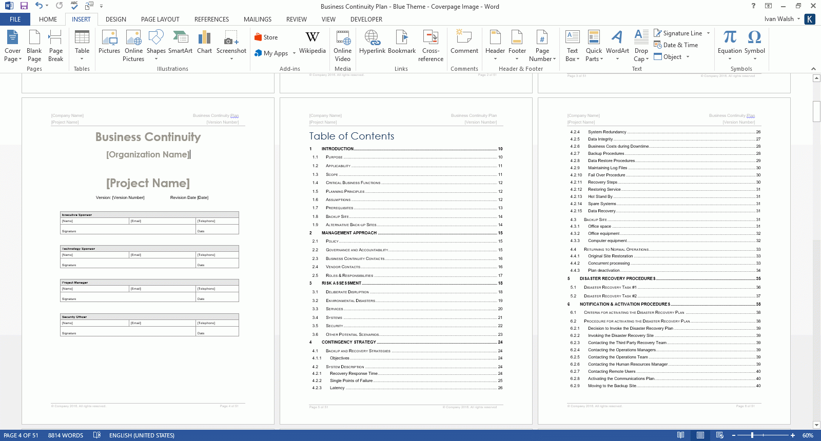 Business Continuity Plan Template MS Word Excel Templates Forms Checklists For MS Office And Apple IWork