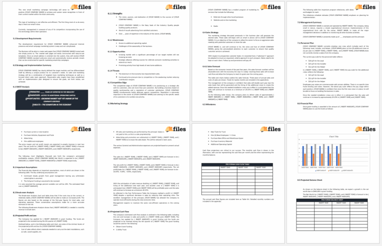 Business Plan Template Construction Company Construction Files