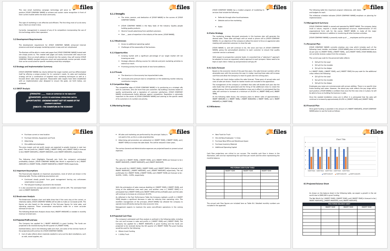 Business Plan Template Construction Company Construction Files