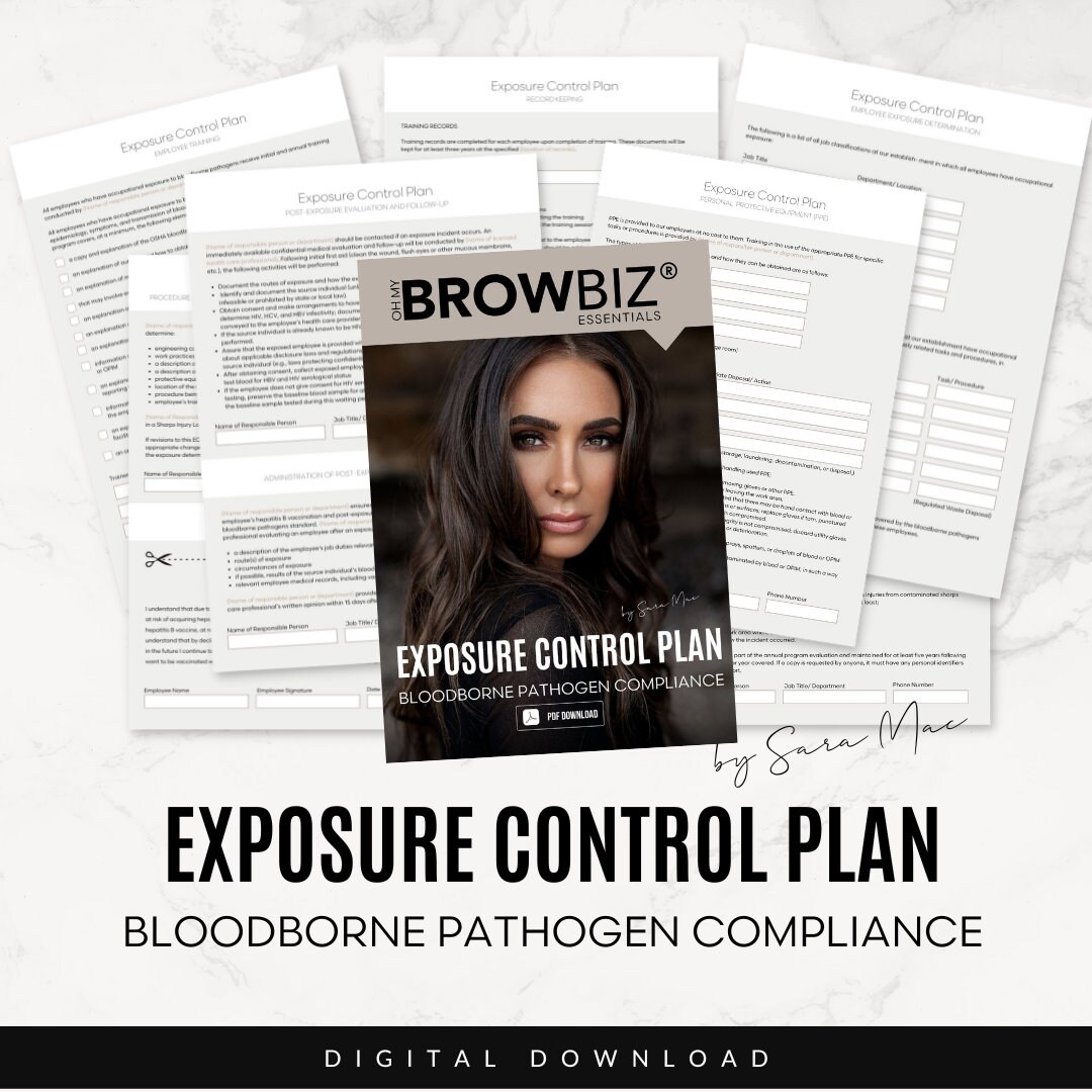 Buy OHMYBROW BIZ Bloodborne Pathogen Exposure Plan For Permanent Makeup Artist Salon Owner Document Health U0026 Safety PMU Council Requirements Online In India Etsy