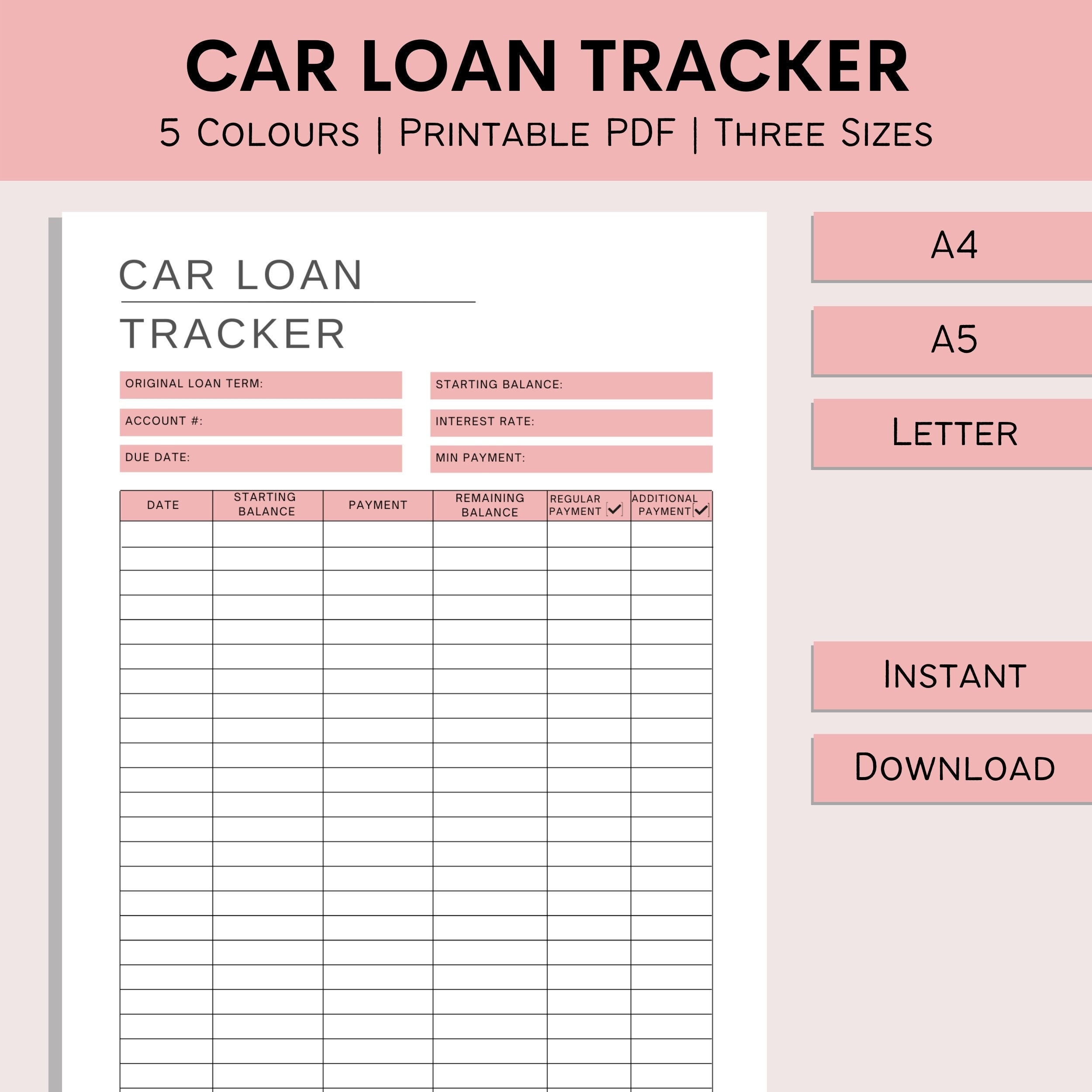 Free Printable Car Payment Plan Template