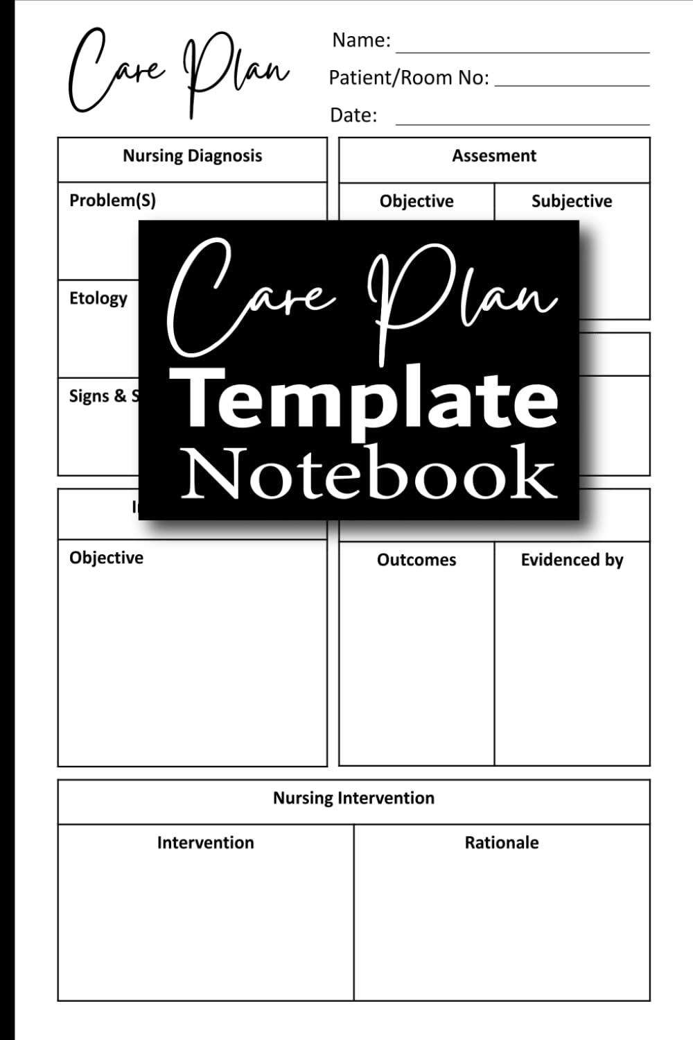 Care Plan Template Notebook Blank Template To Assist Healthcare 
